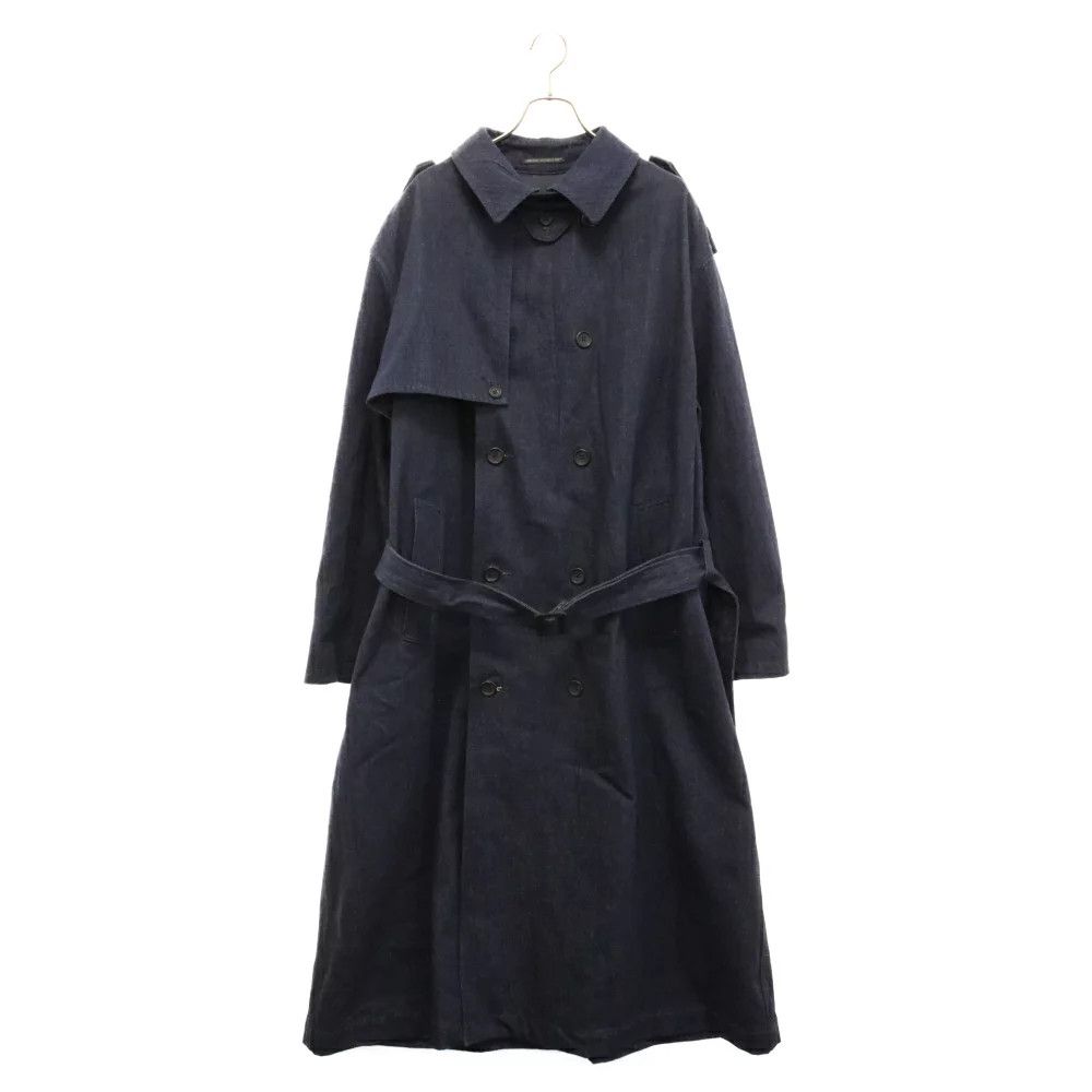 image of Yohji Yamamoto Pour Homme 23Aw 12Oz Denim Trench Coat in Indigo, Men's (Size Small)
