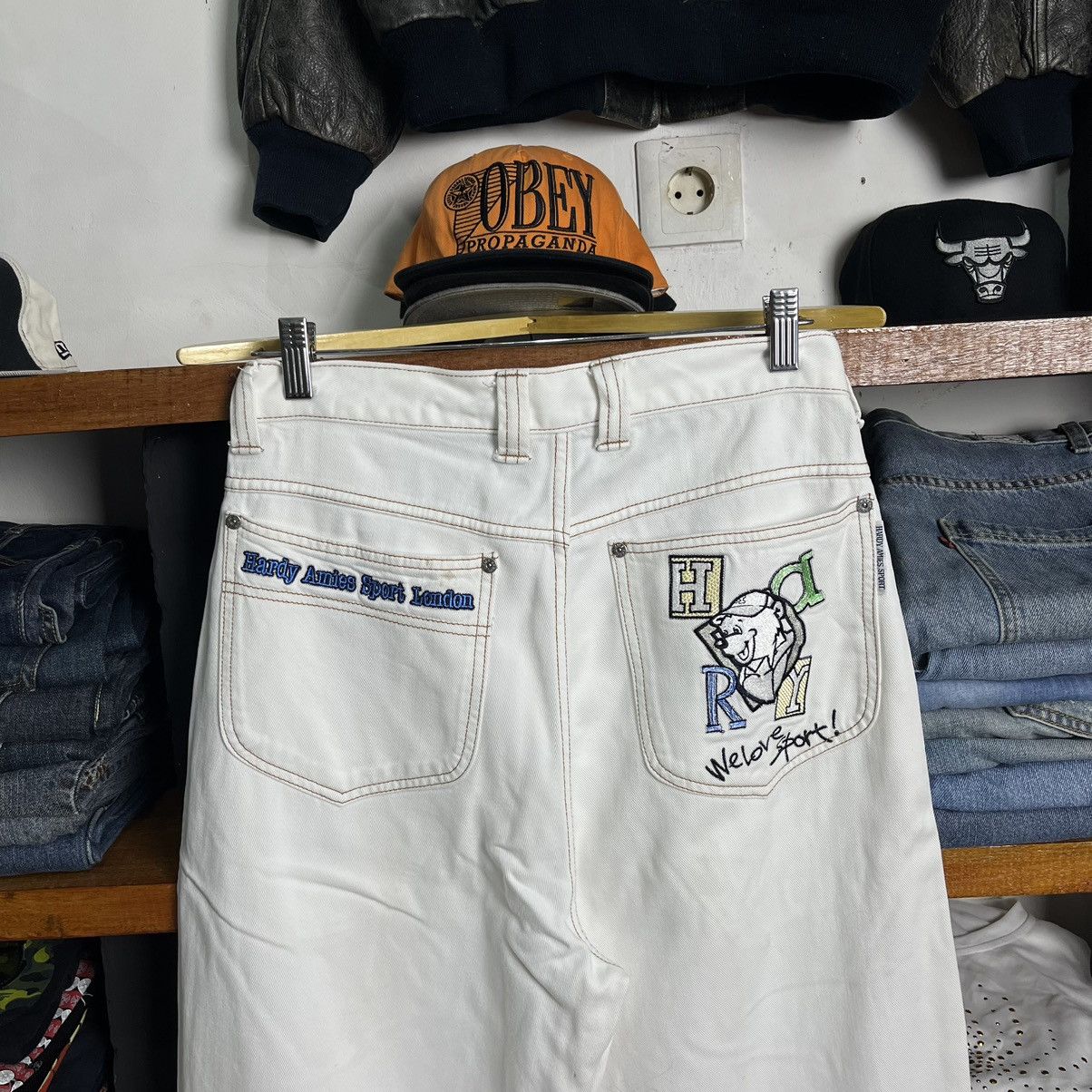 Hardy Amies × JNCO × Japanese Brand Y2K Hardy Amies Sport London Bear Embroidered Baggy Jeans Size US 31 - 2 Thumbnail