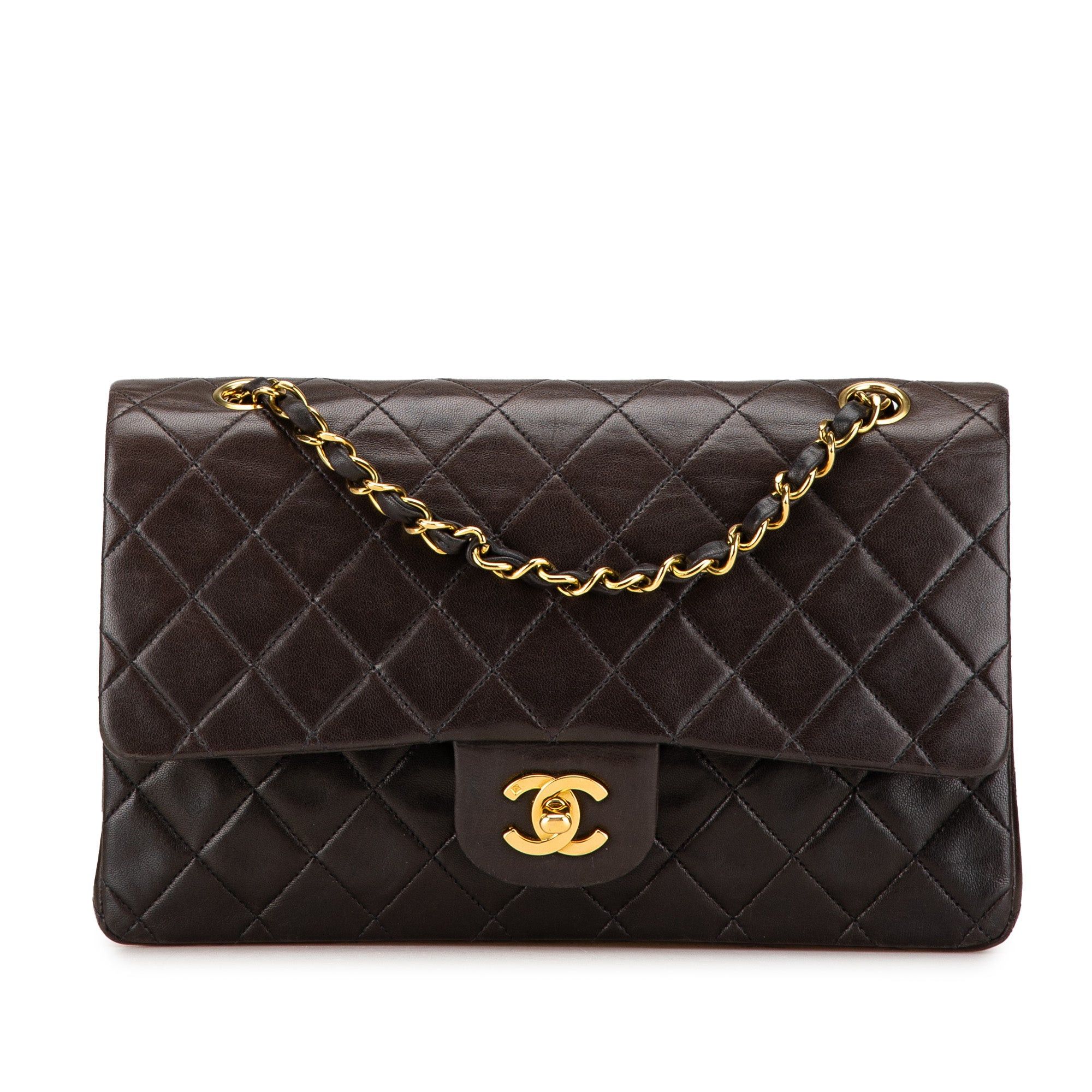 Chanel Chanel Medium Classic Lambskin Double Flap Brown Size ONE SIZE - 1 Thumbnail