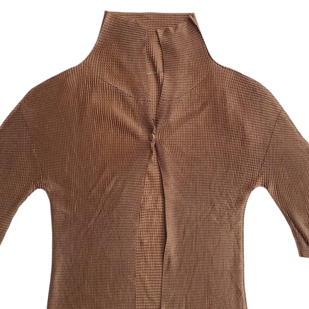 Pleats Please Issey Miyake Issey Miyake Me - A.poc Inside Mock Neck Cardigan Size ONE SIZE - 3 Thumbnail