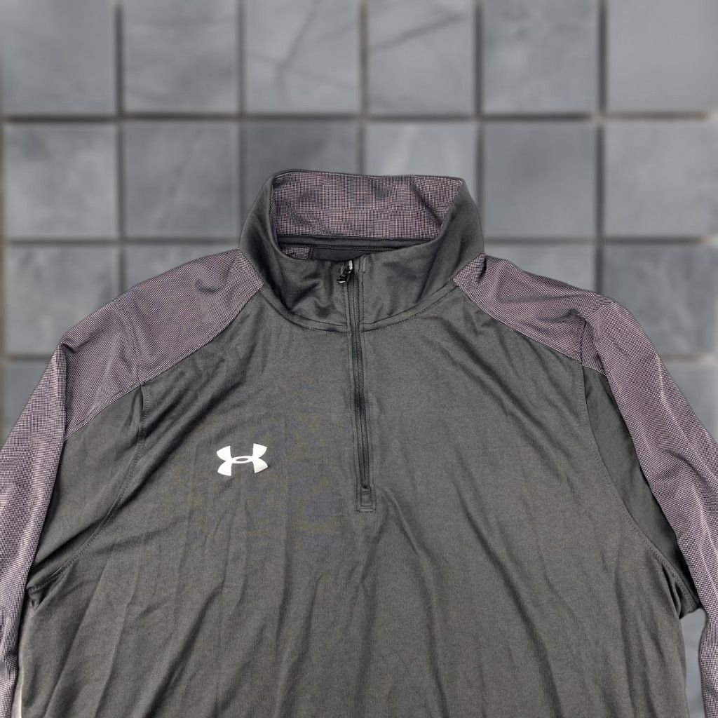 Under Armour Under Armour Heatgear 1/4 Zip Mens L Gray Pullover Long Sleeve Gym & Training Performance Casual Shirt Size US L / EU 52-54 / 3 - 1 Thumbnail