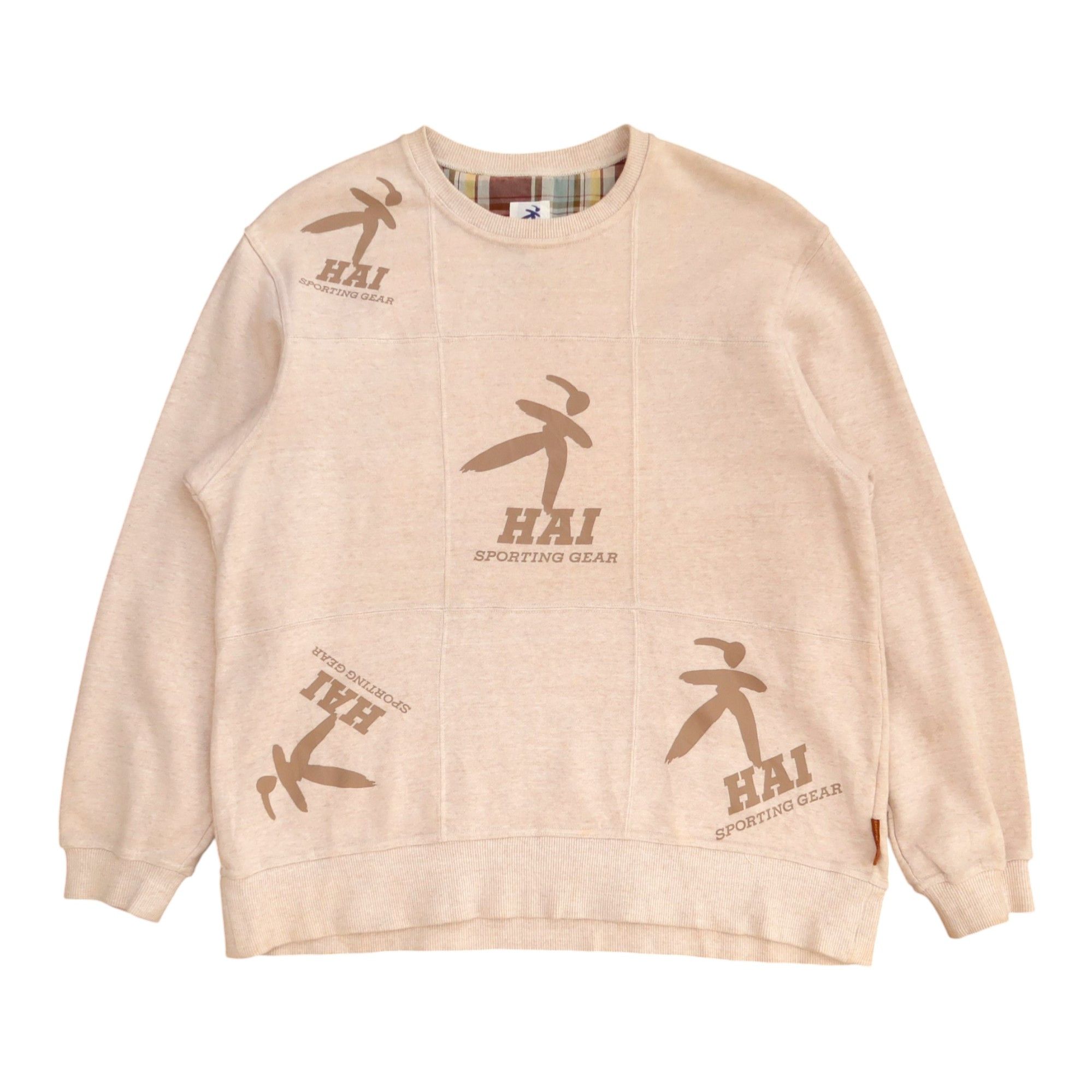Pre-owned Hai Sporting Gear Vintage  Patchwork Spell Out Sweatshirt In Sand