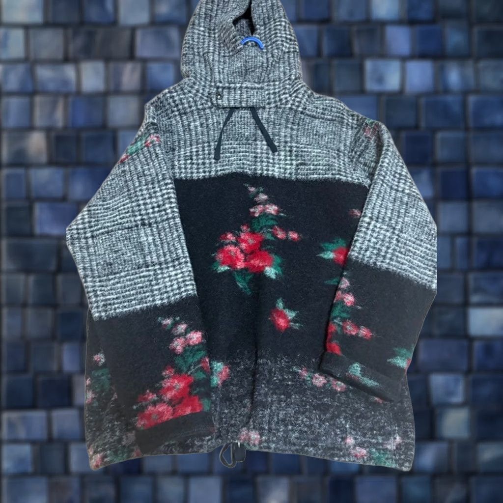 Engineered Garments Engineered Garments Knit Parka Patchwork Wool-blend Floral Check Size M Black Gray Mens Jacket Size US M / EU 48-50 / 2 - 1 Thumbnail