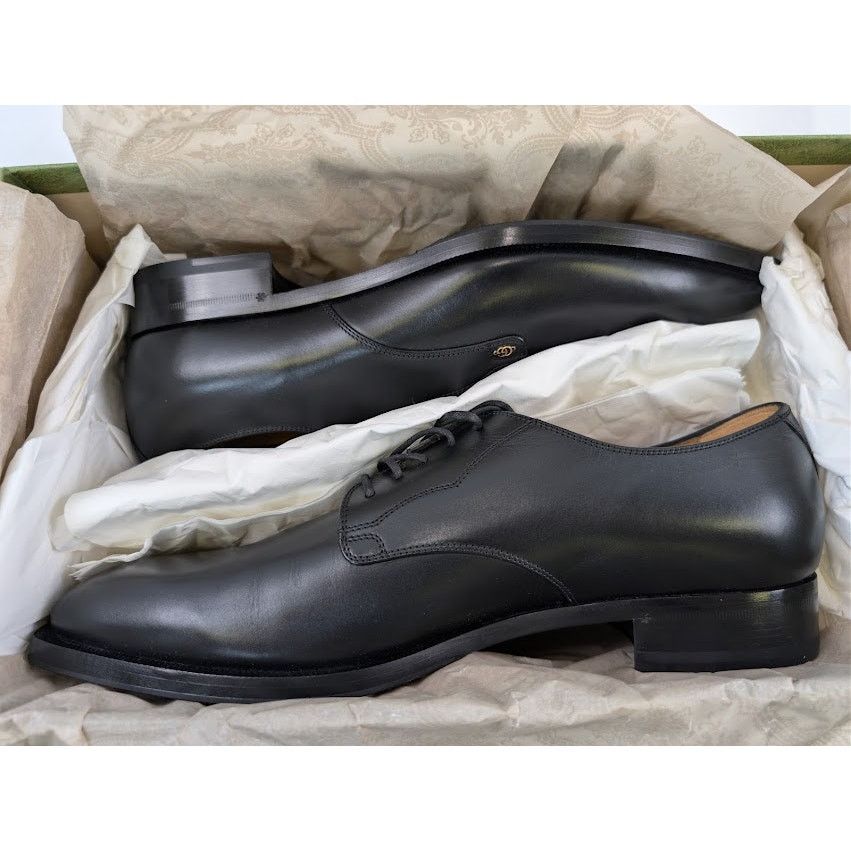Gucci o1rshd1 Leather New Waxed Calf Lace Up Boots in Black Size US 12 / EU 45 - 21 Thumbnail