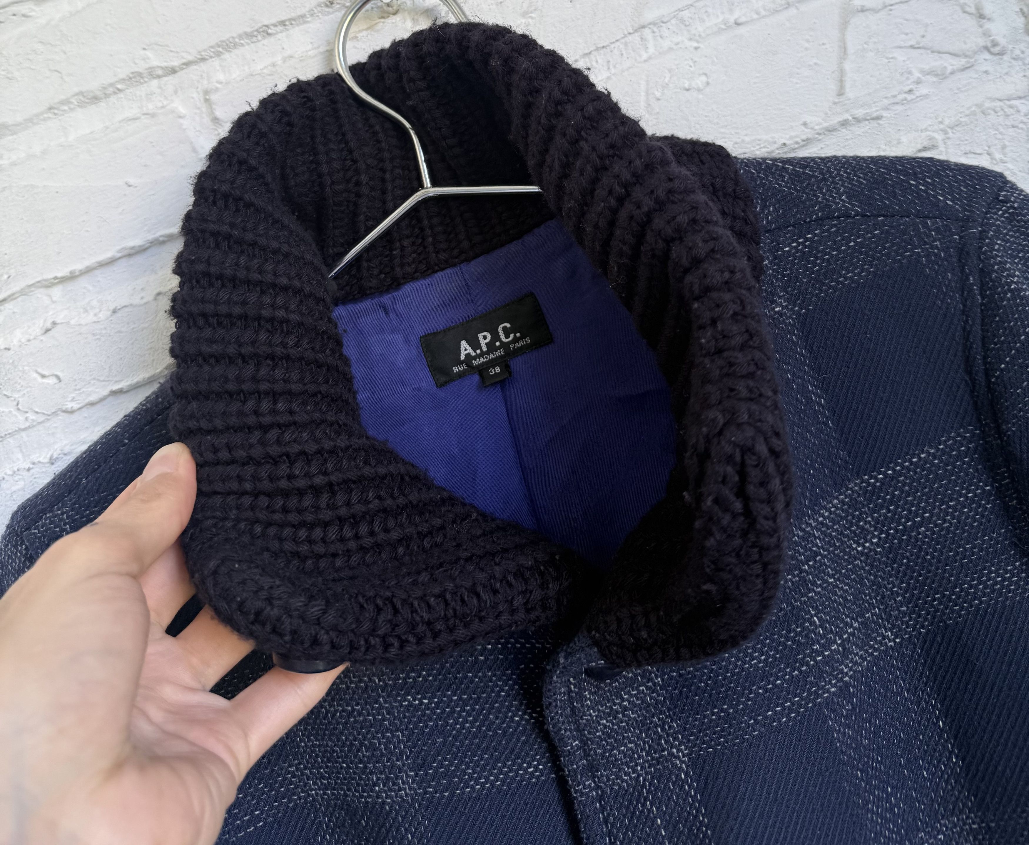 A.P.C. A.P.C. Rue Madame Paris Wool Plaid Knit Collar Jacket Size M / US 6-8 / IT 42-44 - 8 Thumbnail