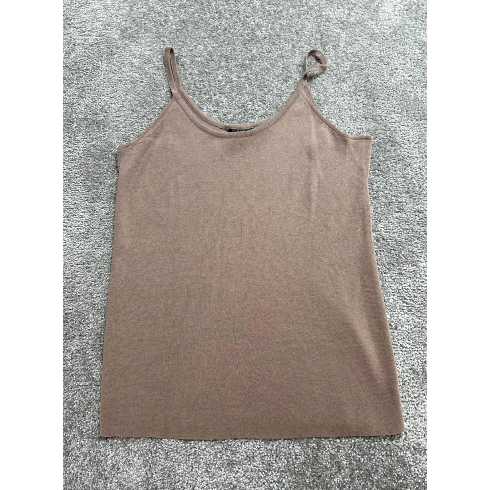 Vintage Peruvian Connection Camisole Womens XL Brown Cotton Spaghetti Straps Tank Vest Sleeveless Knit Cropped? Size XL / US 12-14 / IT 48-50 - 2 Thumbnail