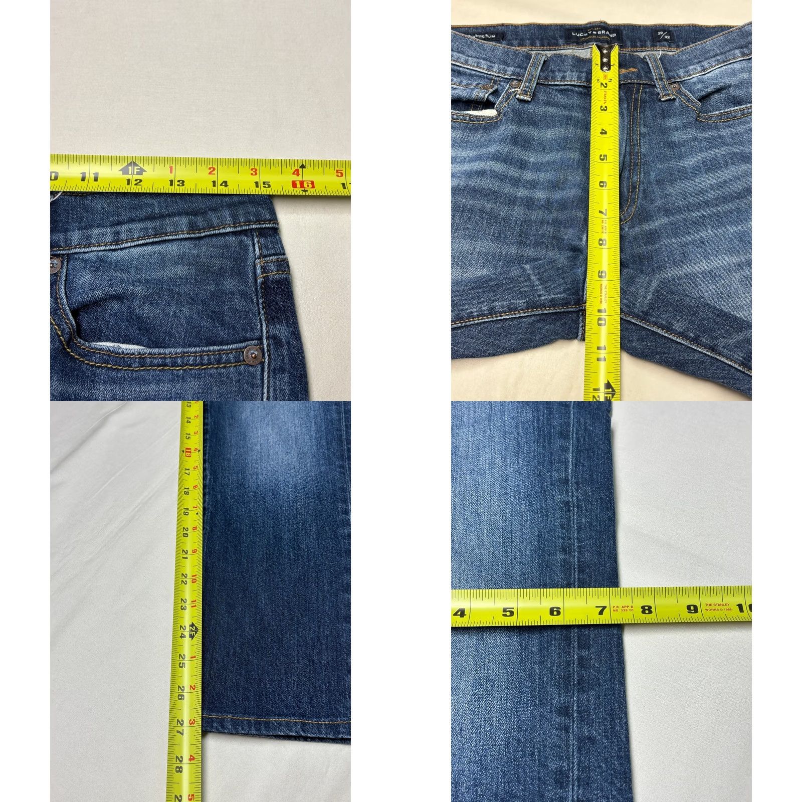 Lucky Brand Lucky Brand 410 Athletic Slim Jeans Mens Blue Denim 29x27 Medium Wash Stretch Size US 29 - 9 Thumbnail