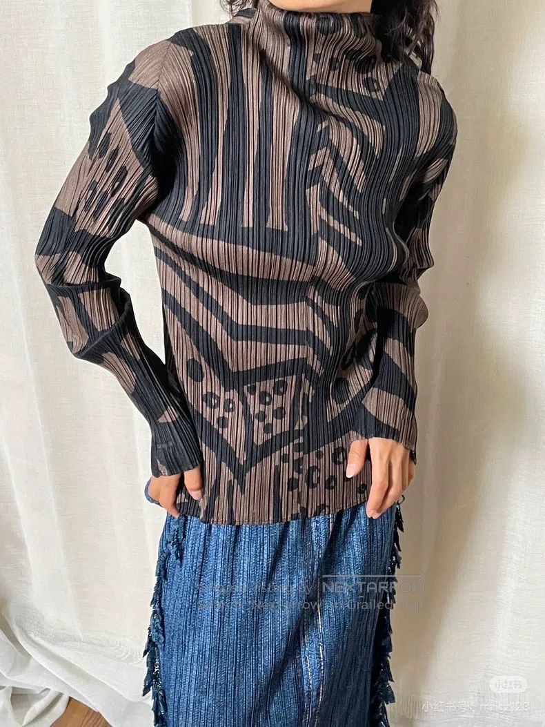 Issey Miyake Issey Miyake Color-Block Long-Sleeve Top Size L / US 10 / IT 46 - 2 Thumbnail