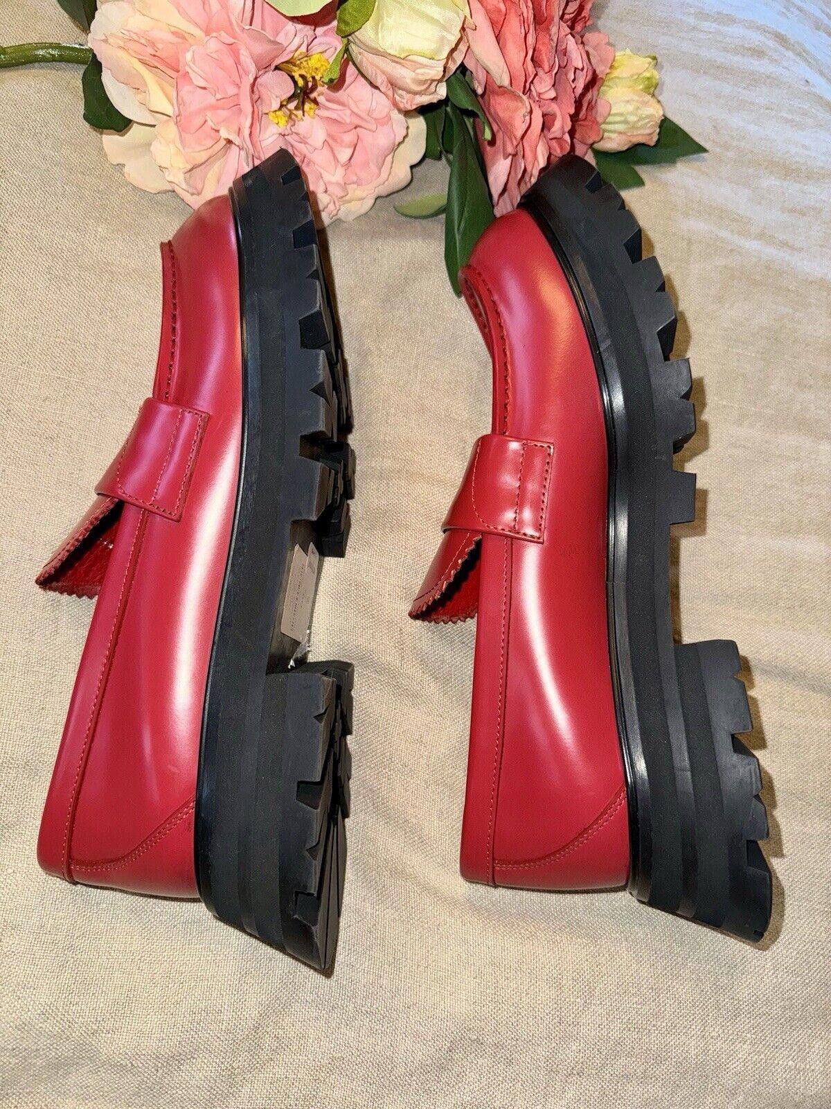 Alexander McQueen Alexander McQueen Wander Red Leather Platform Loafer US 11 Size US 11 / IT 41 - 12 Thumbnail
