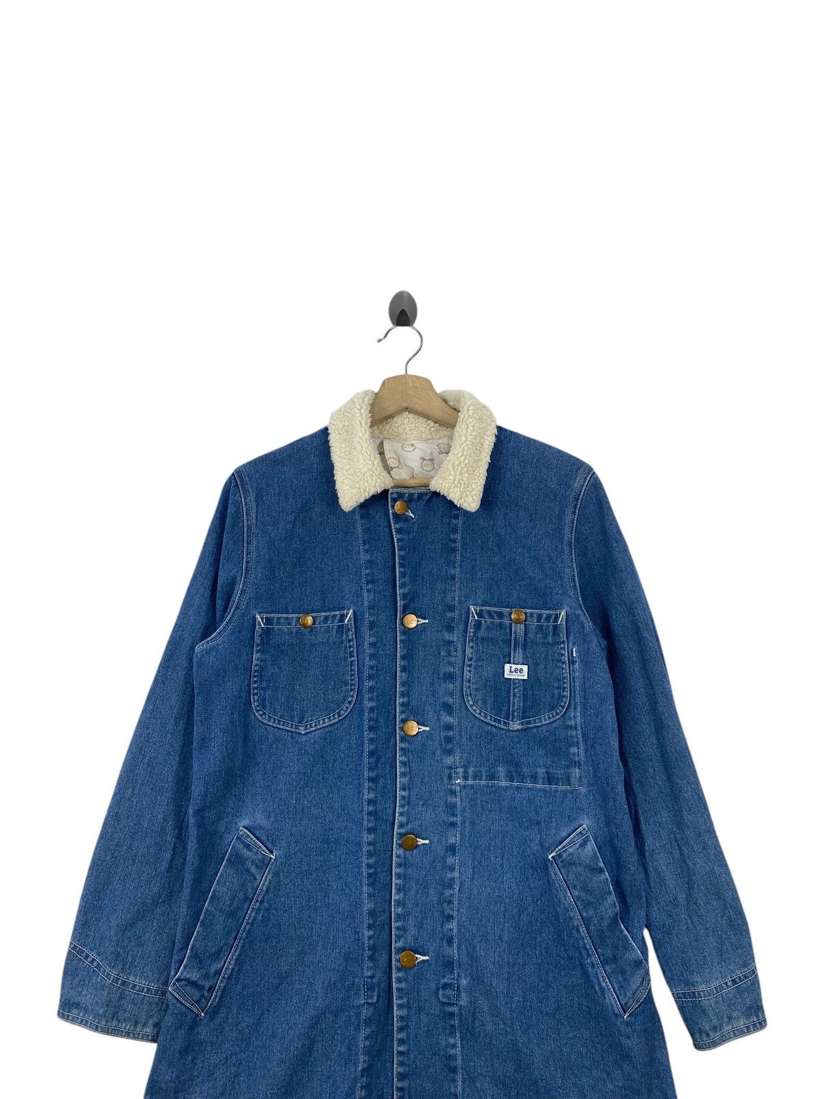 Lee Vintage LEE Sherpa Denim Chore Coat Jacket Workwear Rancher Size L / US 10 / IT 46 - 2 Thumbnail