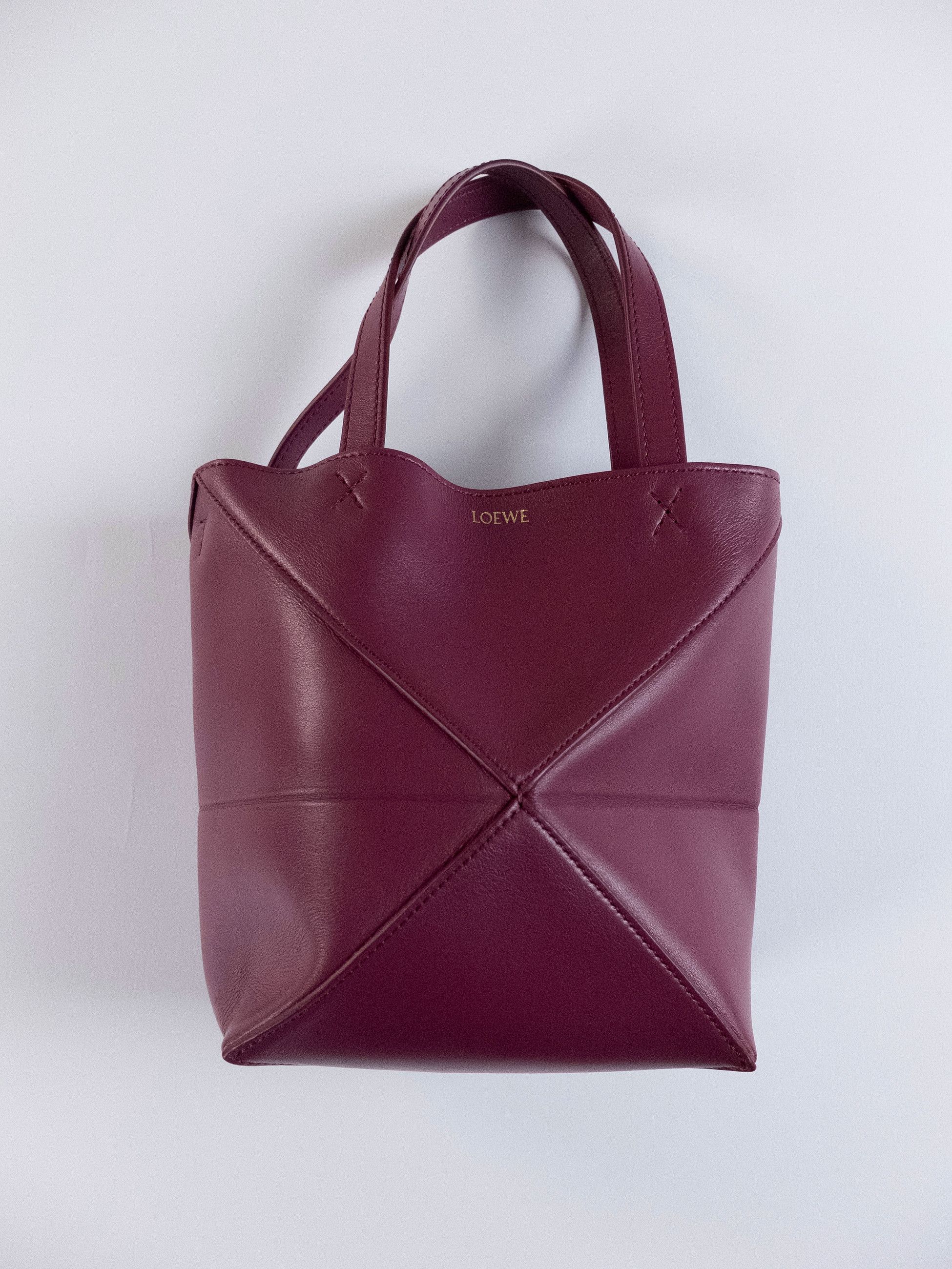 Loewe LOEWE Puzzle Fold Mini cherry red leather tote bag NWT Size ONE SIZE - 3 Thumbnail