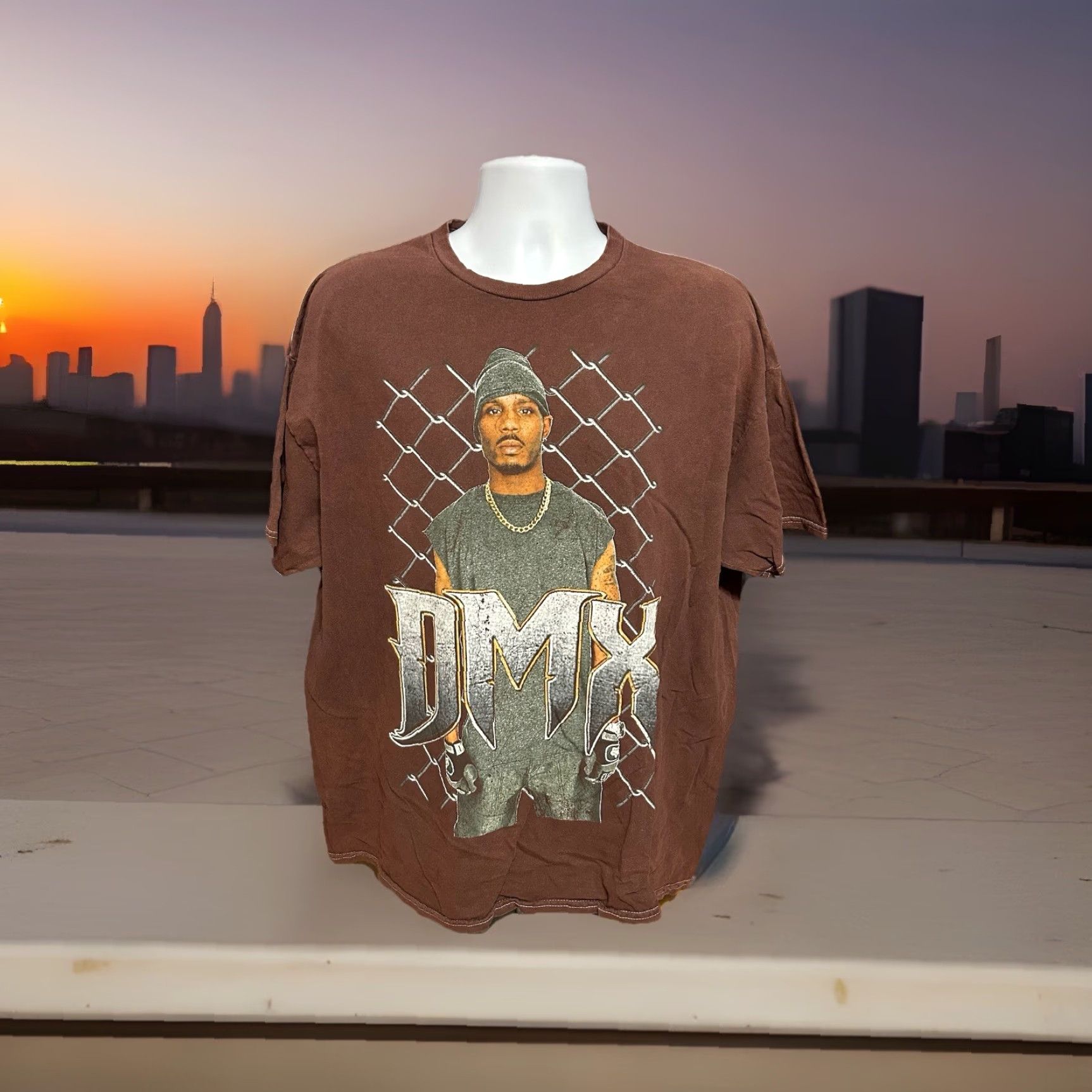 Vintage DMX Shirt Men XL Brown Short Sleeve Crew Neck Graphic Logo Hip Hop Music Size US XL / EU 56 / 4 - 4 Thumbnail