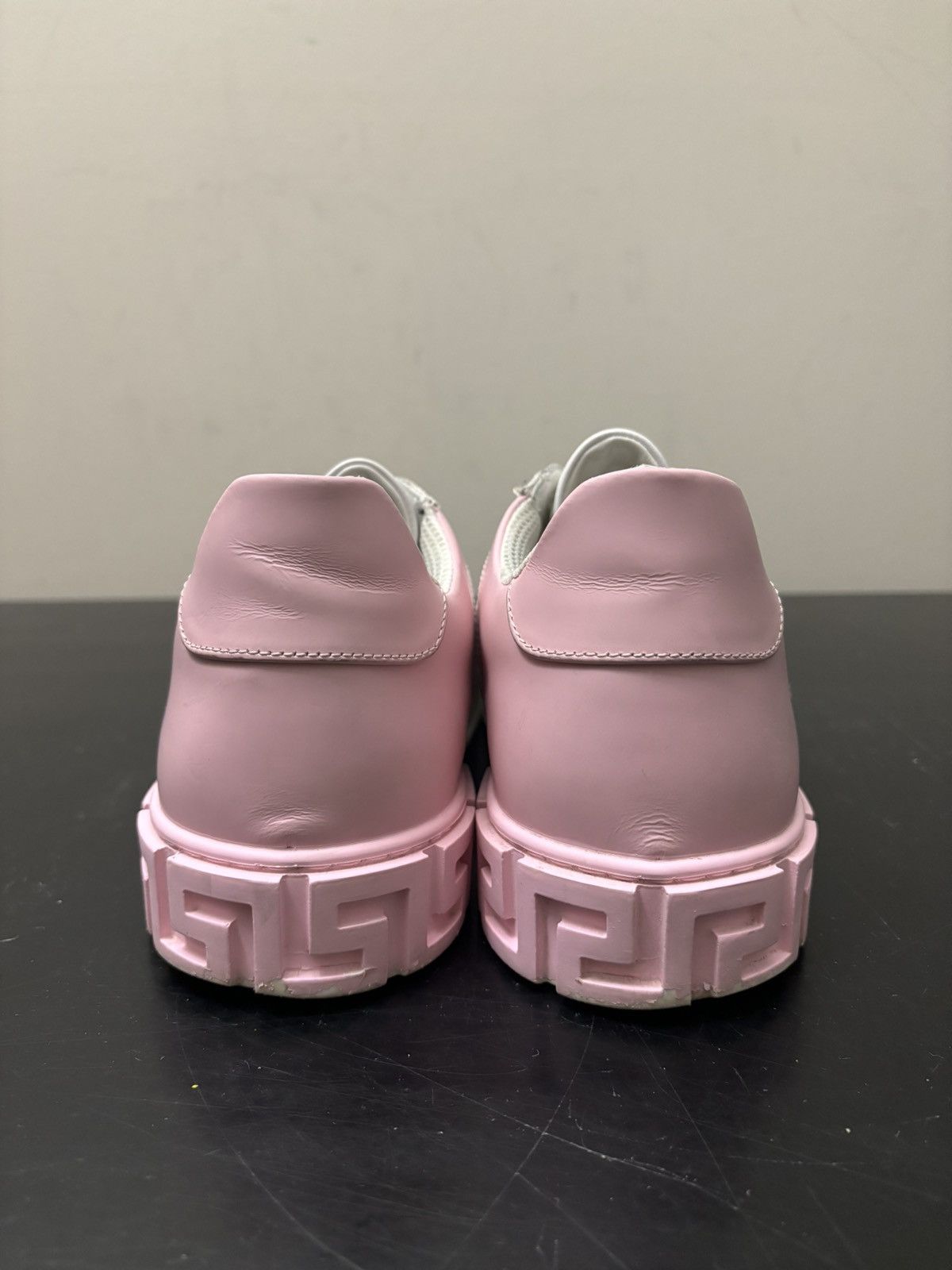 Versace Versace Greca Leather Zip Sneakers White Pink Size US 12 / EU 45 - 5 Thumbnail