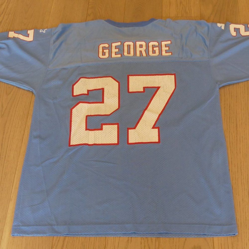 image of Eddie George Nfl Tennessee Oilers 27 Starter Jersey in Blue, Men's (Size XL)