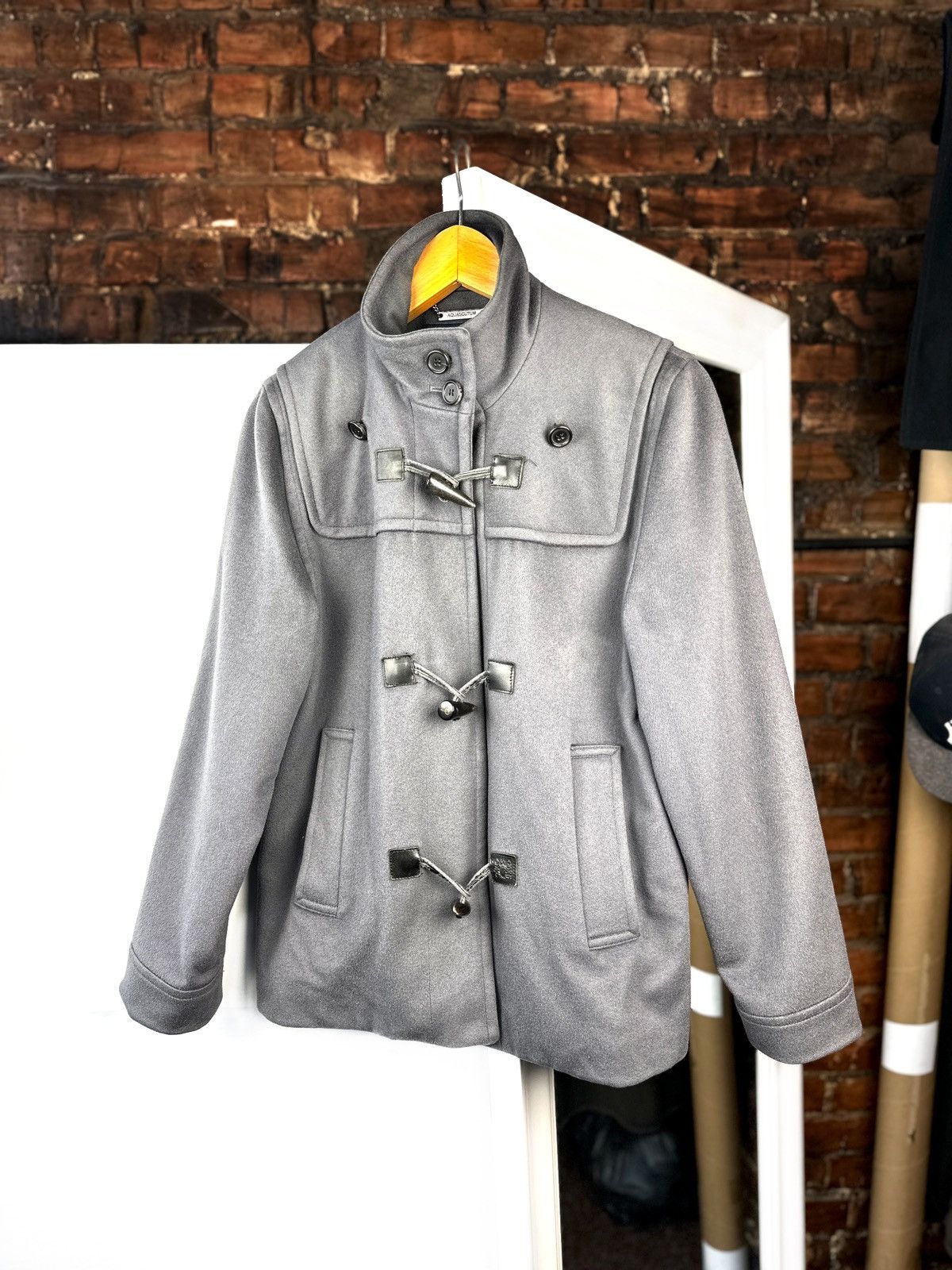 Aquascutum Women’s Aquascutum Grey Wool Duffle Coat — Made in UK Size M / US 6-8 / IT 42-44 - 1 Thumbnail