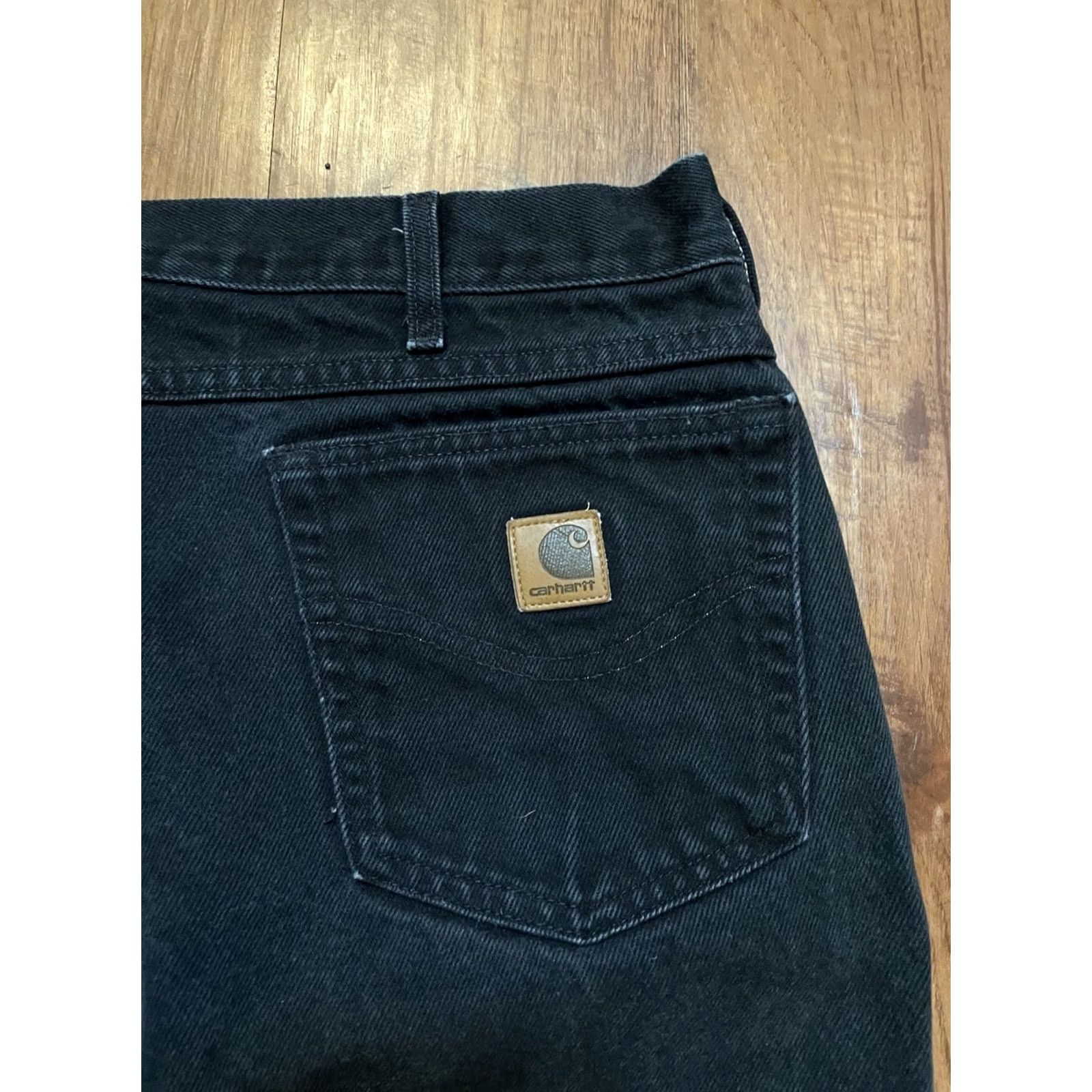 Carhartt Carhartt Jeans Mens 38x28 Black Relaxed Denim Straight Logo Pocket Regular denim Workwear UB177 BLK F560 Size US 38 / EU 54 - 3 Thumbnail