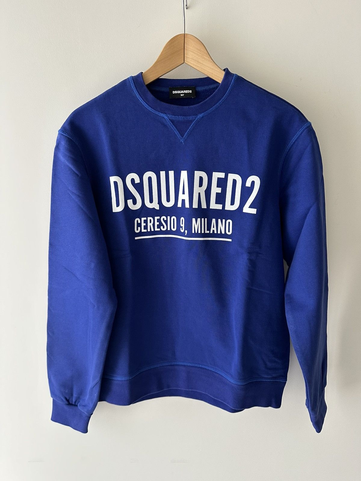 “DSQUARED2 Ceresio 9 Milano Logo Sweatshirt- Blue - Size 16Y
