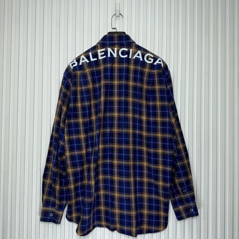 Balenciaga Balenciaga Checkered Back Logo Shirt - dmc Size US M / EU 48-50 / 2 - 1 Thumbnail