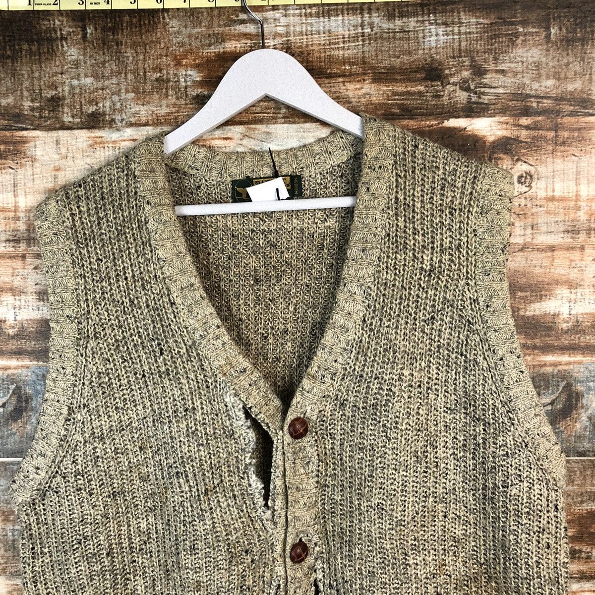Vintage Raffine Brown Cardigan ripped Vest #A2242 Size US M / EU 48-50 / 2 - 4 Thumbnail