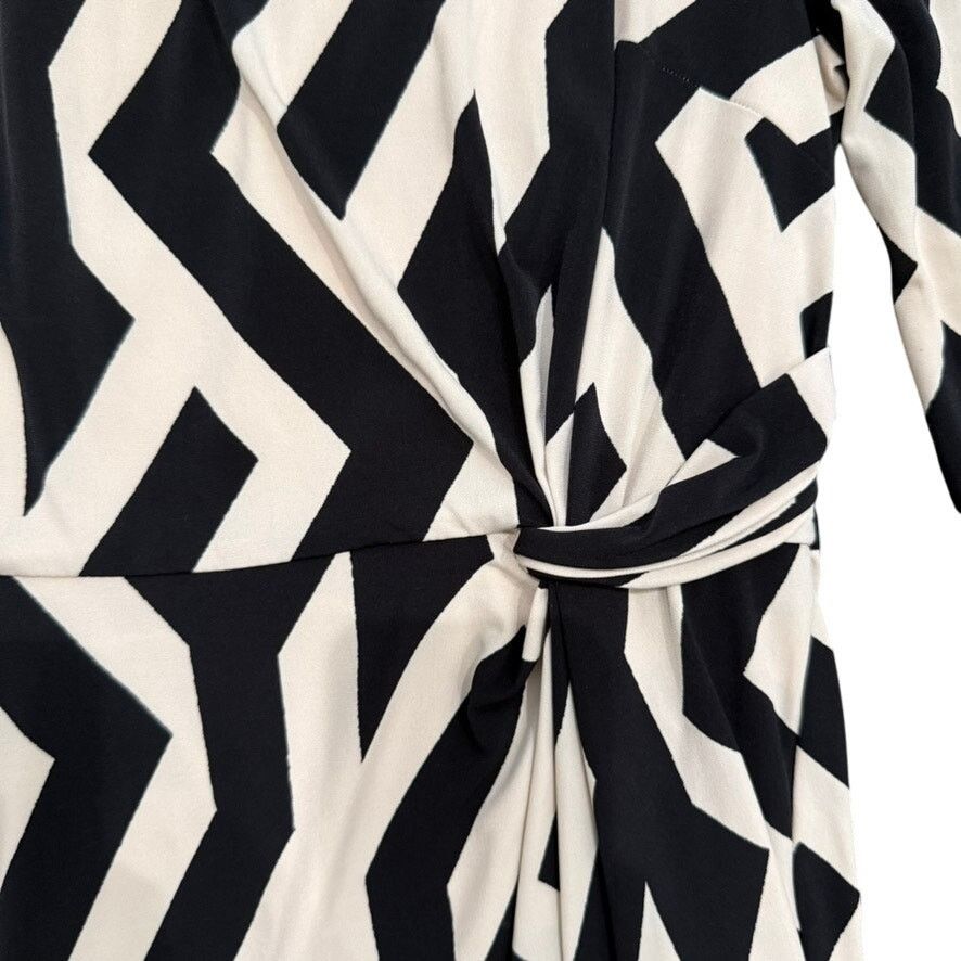 Donna Morgan Donna Morgan Long Sleeve Geometric Dress Black, Size US 10 Size L / US 10 / IT 46 - 5 Thumbnail