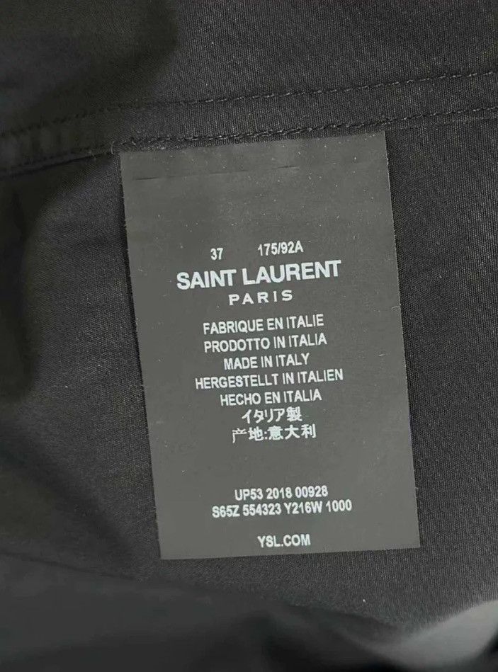 Saint Laurent Paris × Yves Saint Laurent Saint Laurent Leather collar black shirt2410-Nextarrow Size US S / EU 44-46 / 1 - 5 Thumbnail