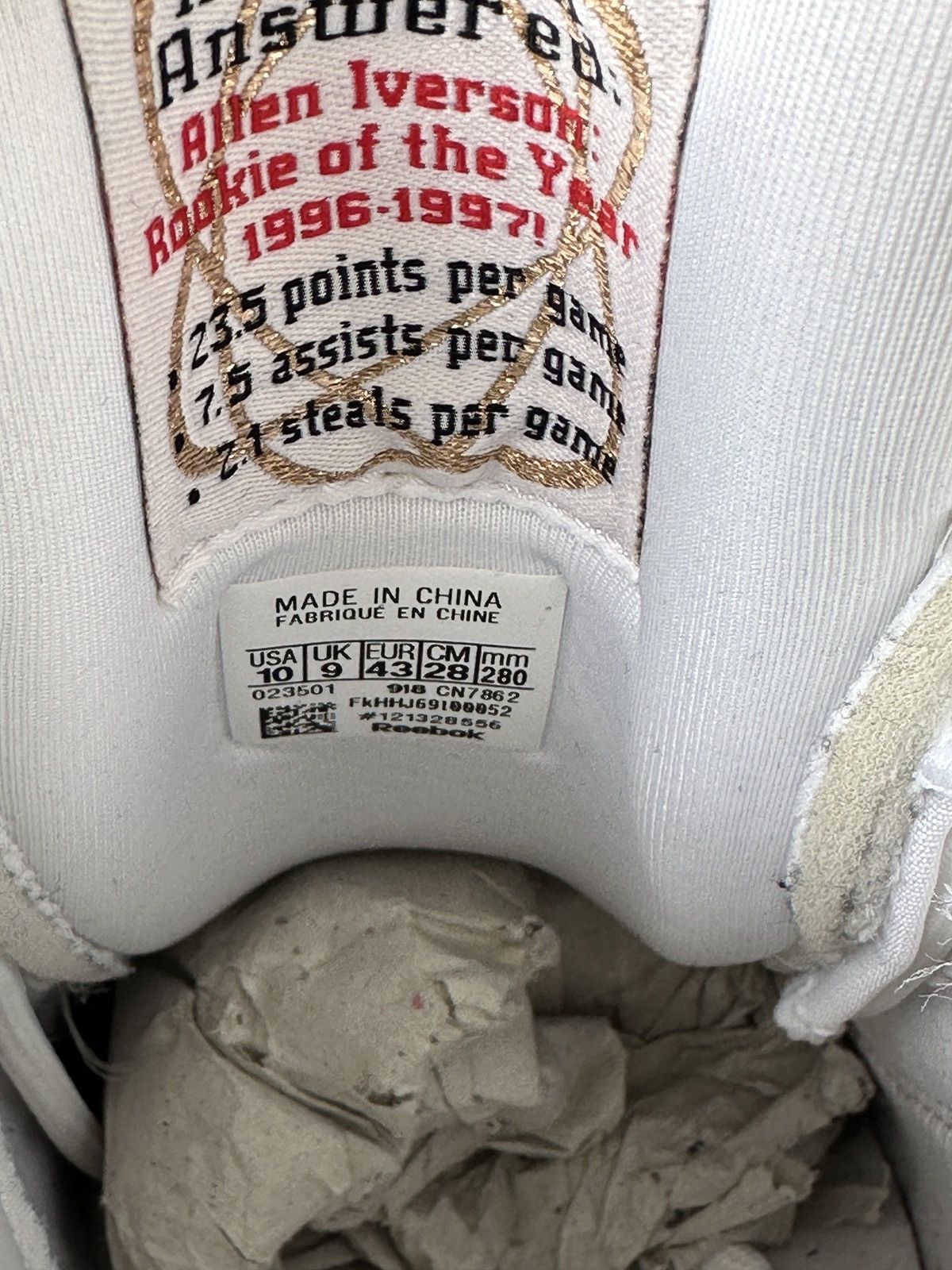 Reebok Reebok Answer IV (Allen Iverson) – White/Red/Gold Size US 10 / EU 43 - 7 Thumbnail