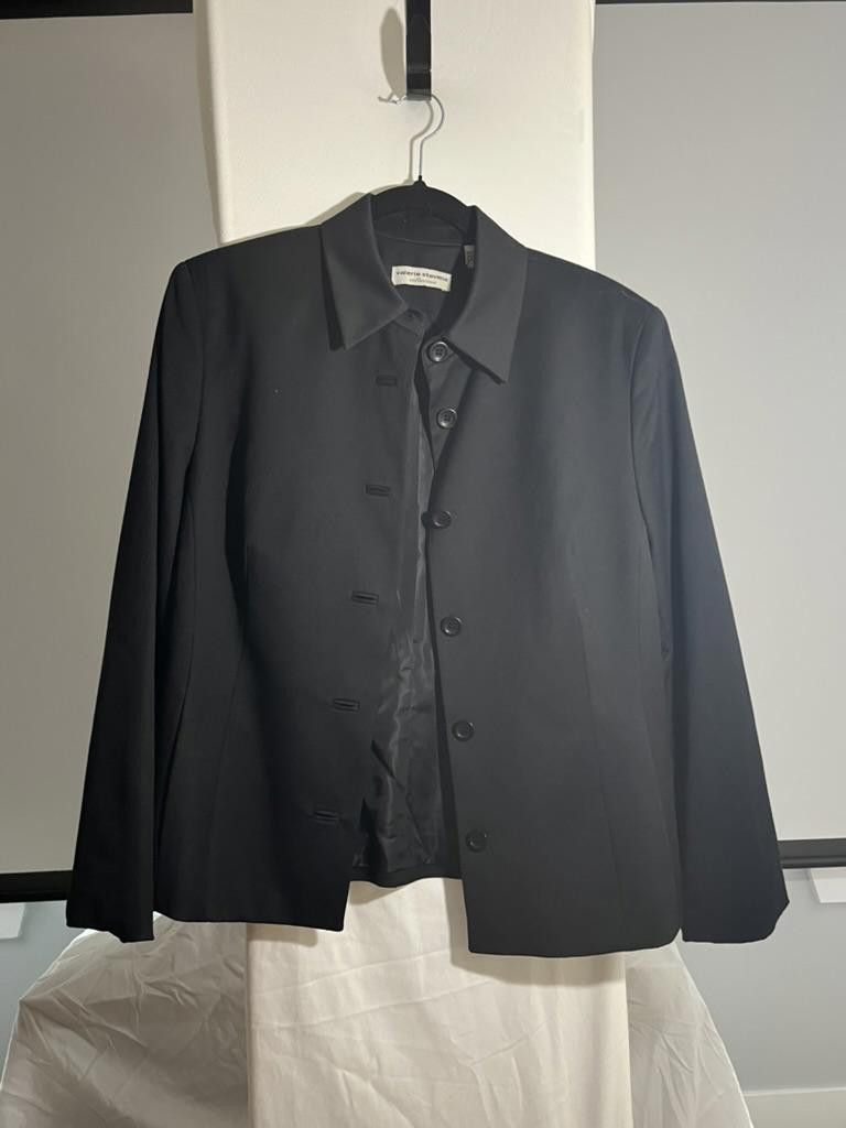 Designer Valerie Stevens Women's Black Button-Up Jacket Size L / US 10 / IT 46 - 3 Thumbnail