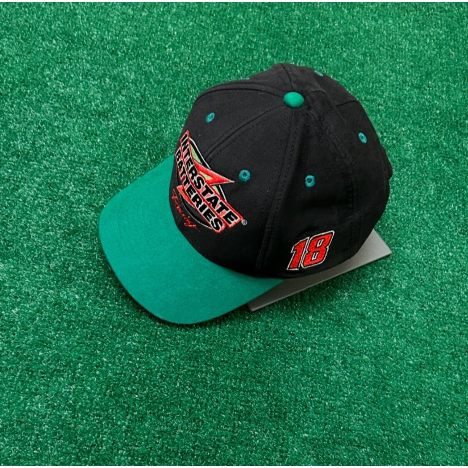 NASCAR VINTAGE Interstate Batteries Racing NASCAR VTG SnapBack Hat Adult Black Men One Size 90s Racing USA Sports Adjustable Hats Size ONE SIZE - 3 Thumbnail