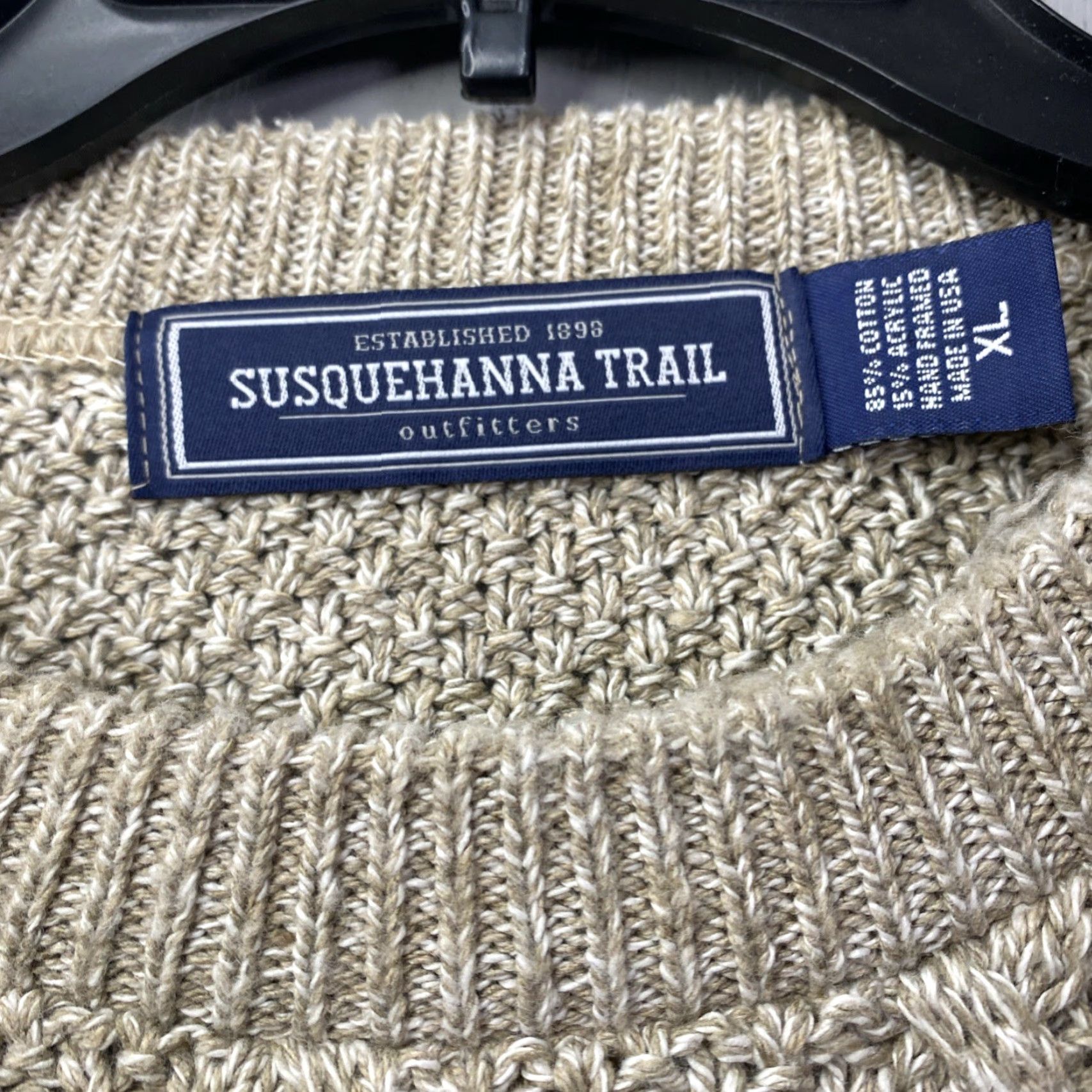 Olive VINTAGE Susquehanna Trail Outfitters Knit Sweater Mens XL Olive Cable Pullover USA Size US XL / EU 56 / 4 - 5 Thumbnail