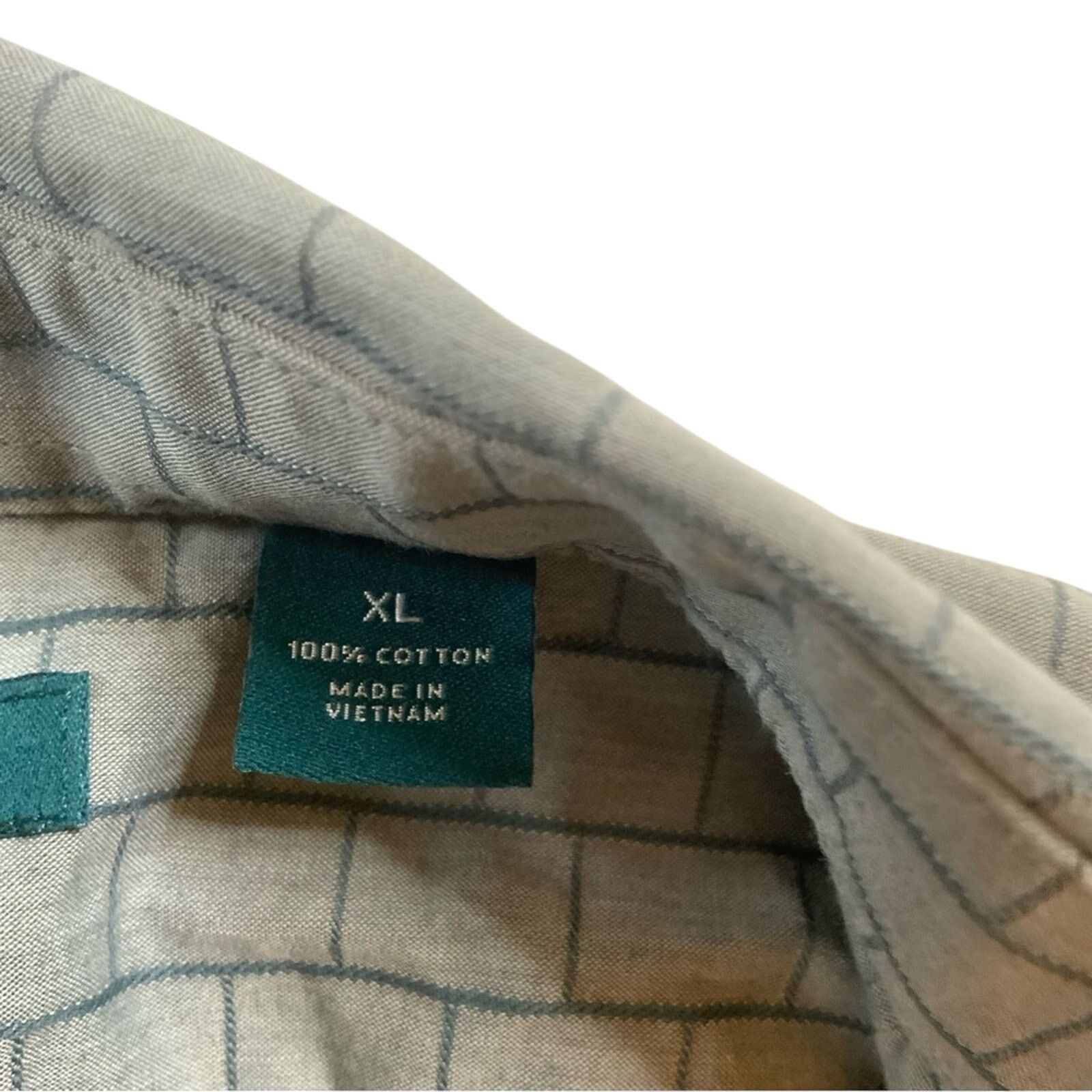 Perry Ellis Perry Ellis Gray Patterned Button Down Size US XL / EU 56 / 4 - 4 Thumbnail