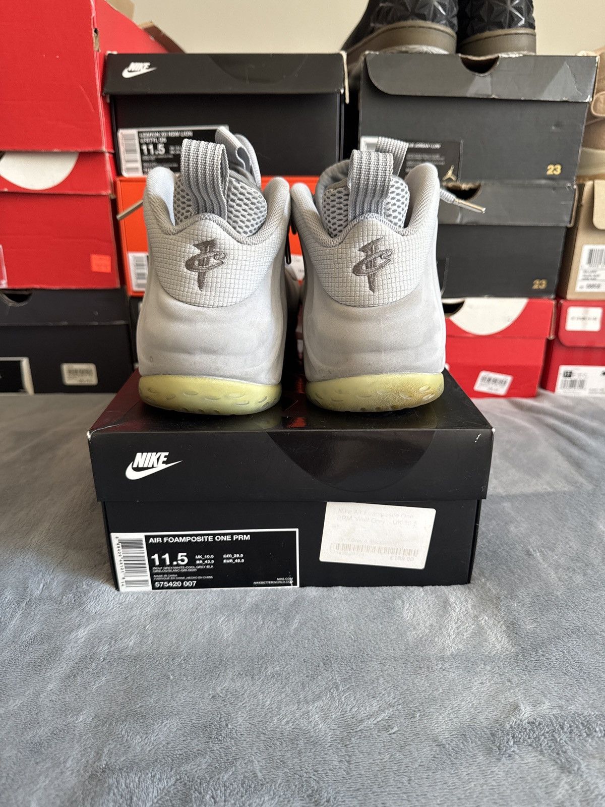Nike Nike Air Foamposite PRM ‘Wolf Grey’ Size US 11.5 / EU 44-45 - 4 Thumbnail