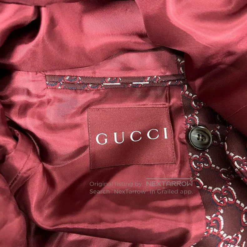 Gucci gucci double g print wool suit jacket. Size US L / EU 52-54 / 3 - 5 Thumbnail
