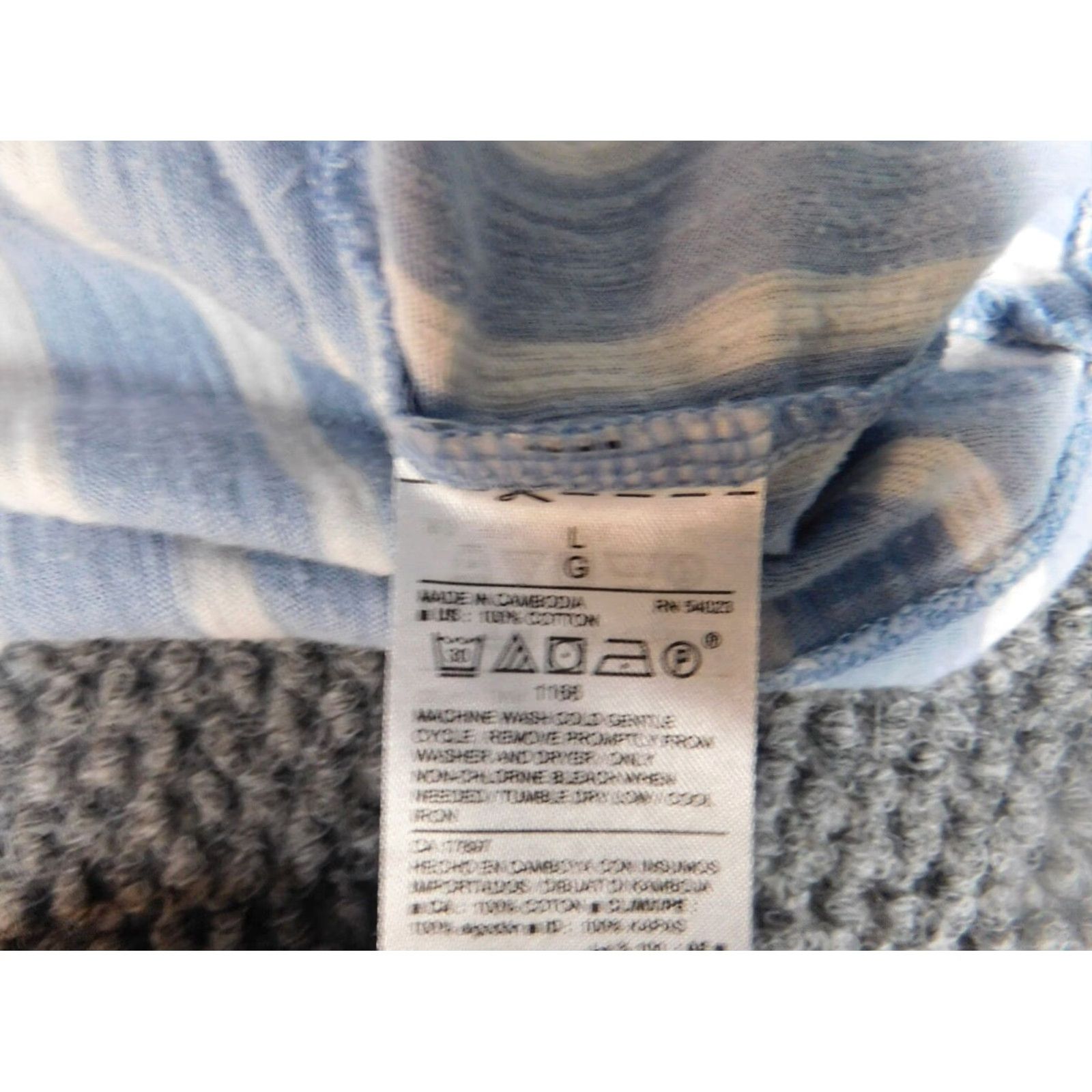 Old Navy Old Navy Womens Blouse L Blue Striped Crew Neck Pullover Dolman Sleeve Cotton Casual Regular Stretch Size L / US 10 / IT 46 - 7 Thumbnail