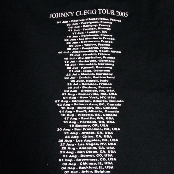 Band Tees Vintage Johnny Clegg Tour 2005 T-Shirt Size US L / EU 52-54 / 3 - 7 Thumbnail