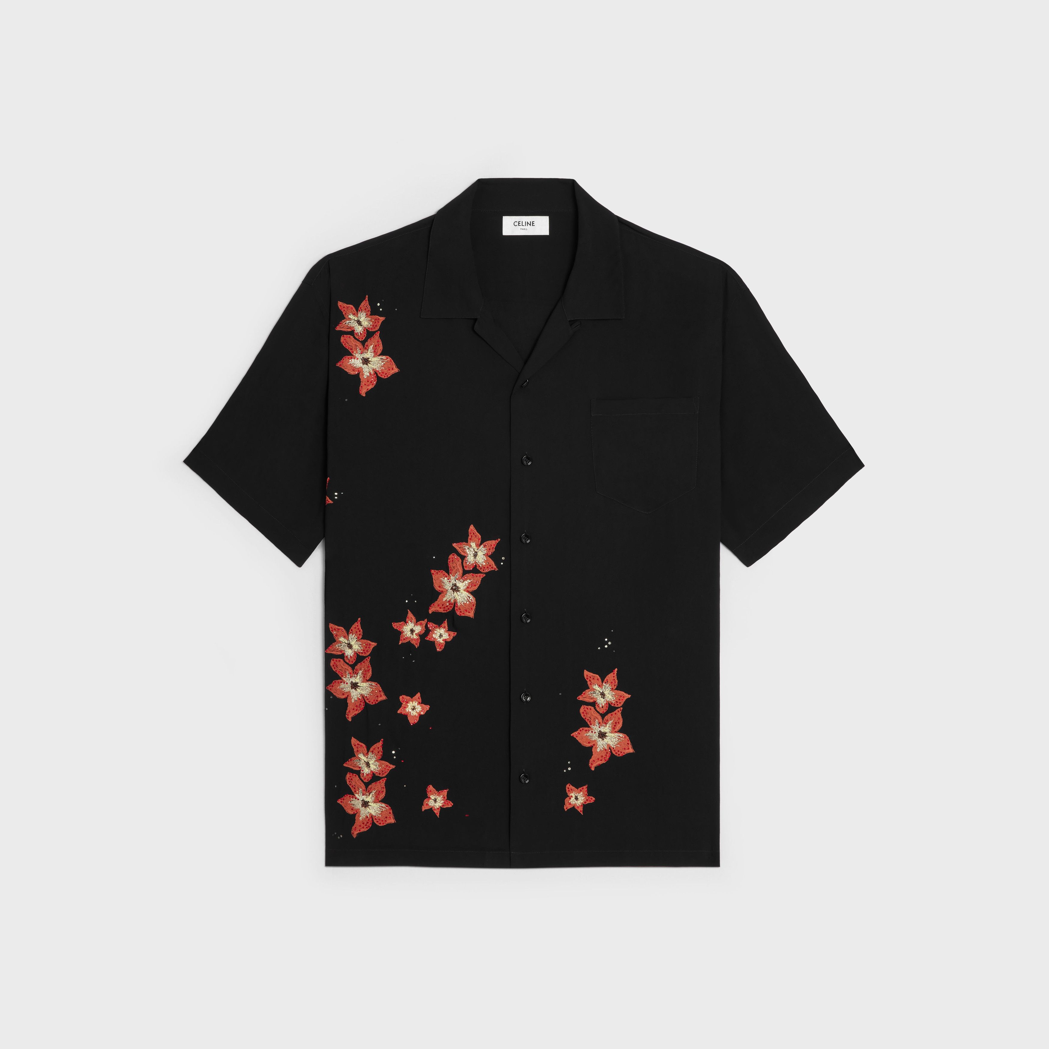 Celine embroidered hawaiian shirt in viscose Size US S / EU 44-46 / 1 - 1 Thumbnail