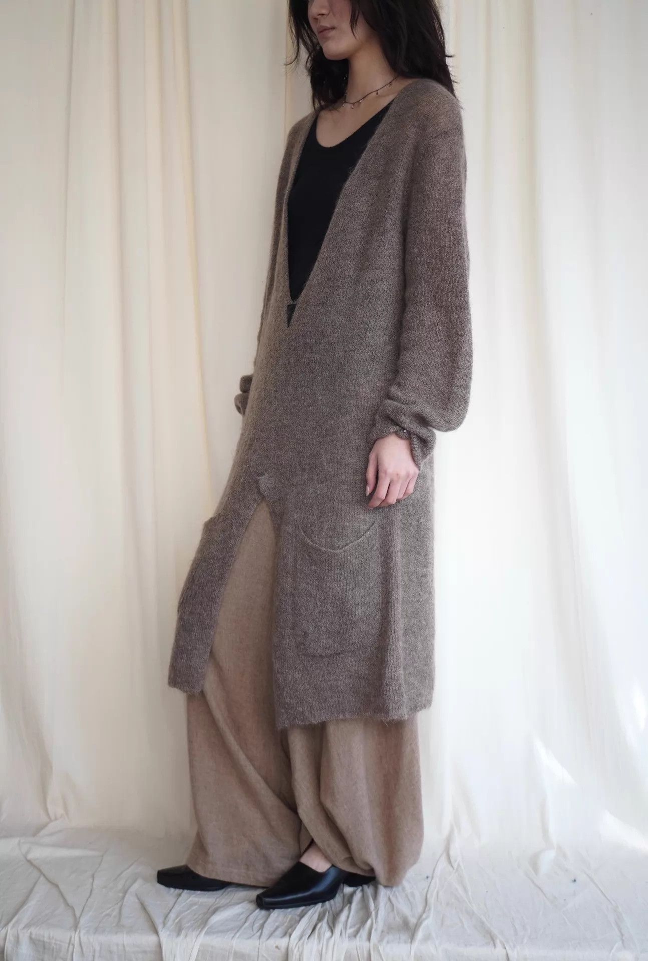 Yohji Yamamoto Yohji Yamamoto 1999AW Deep V Mohair Dress Size 3 9/10 Size L / US 10 / IT 46 - 6 Thumbnail