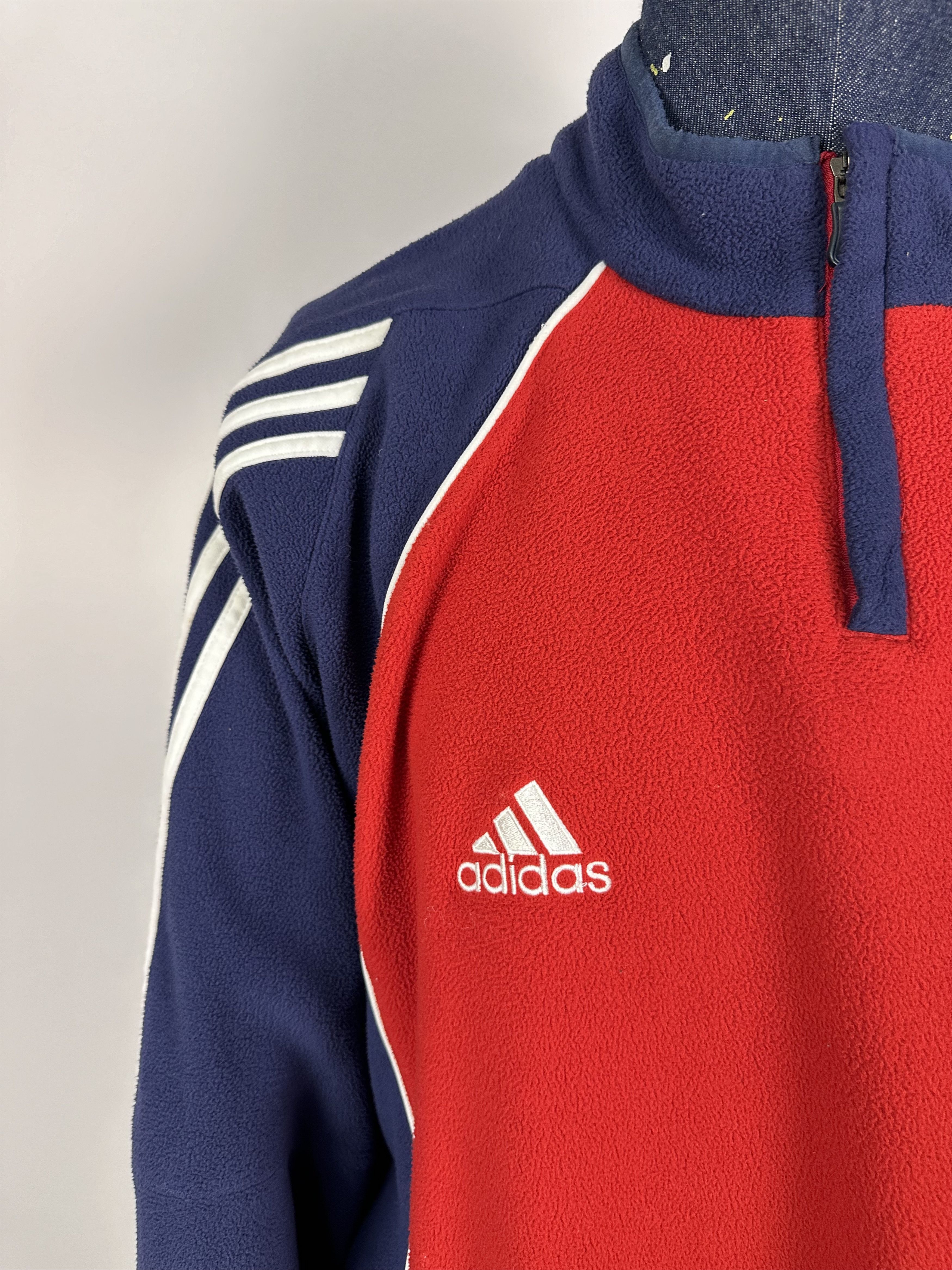 Adidas × Vintage Adidas 2005 RUGBY New Zealand 1/4 Zip Fleece Jacket Sweater Size US L / EU 52-54 / 3 - 4 Thumbnail