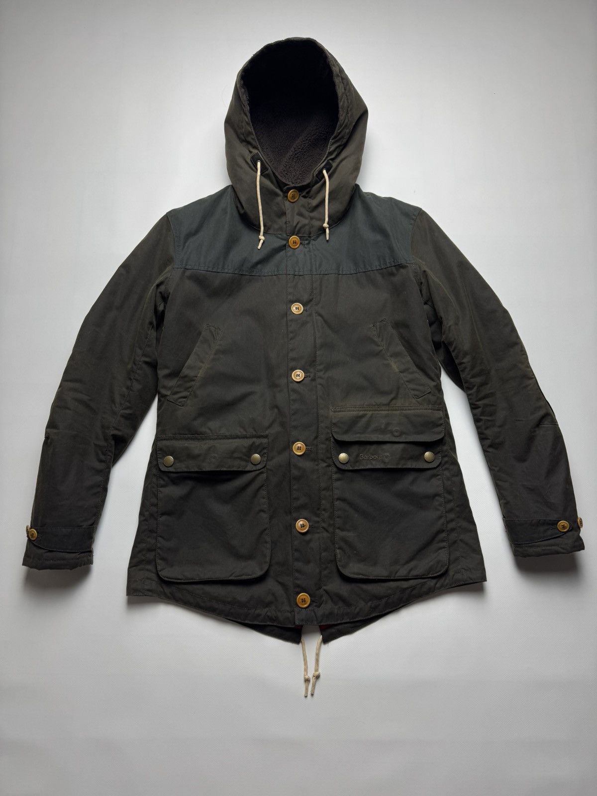 Barbour Barbour Oural Waxed Cotton Parka Jacket with Leather Patches Size US M / EU 48-50 / 2 - 1 Thumbnail