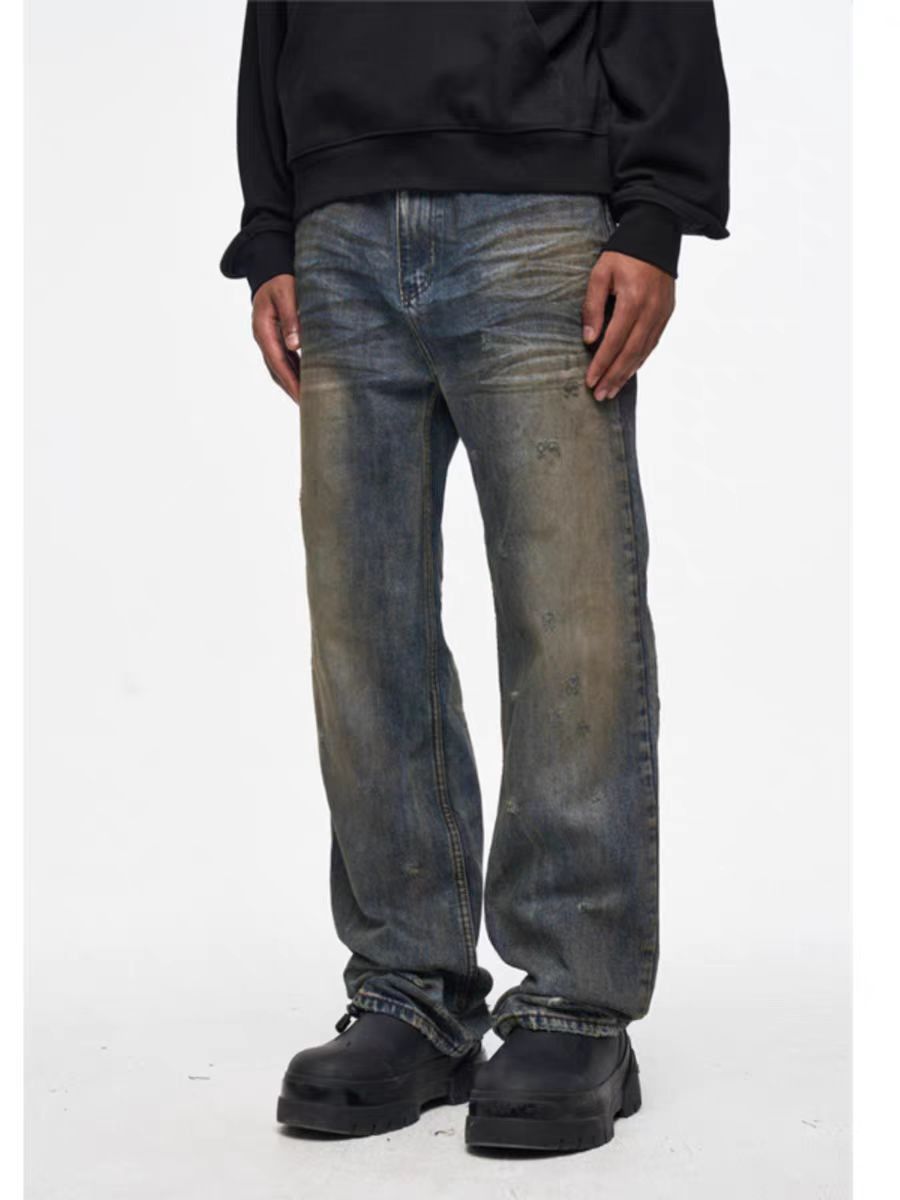 Japanese Brand × Jean Scrap Style Dirty Dye Vintage Wash Jeans Size US 34 / EU 50 - 1 Thumbnail
