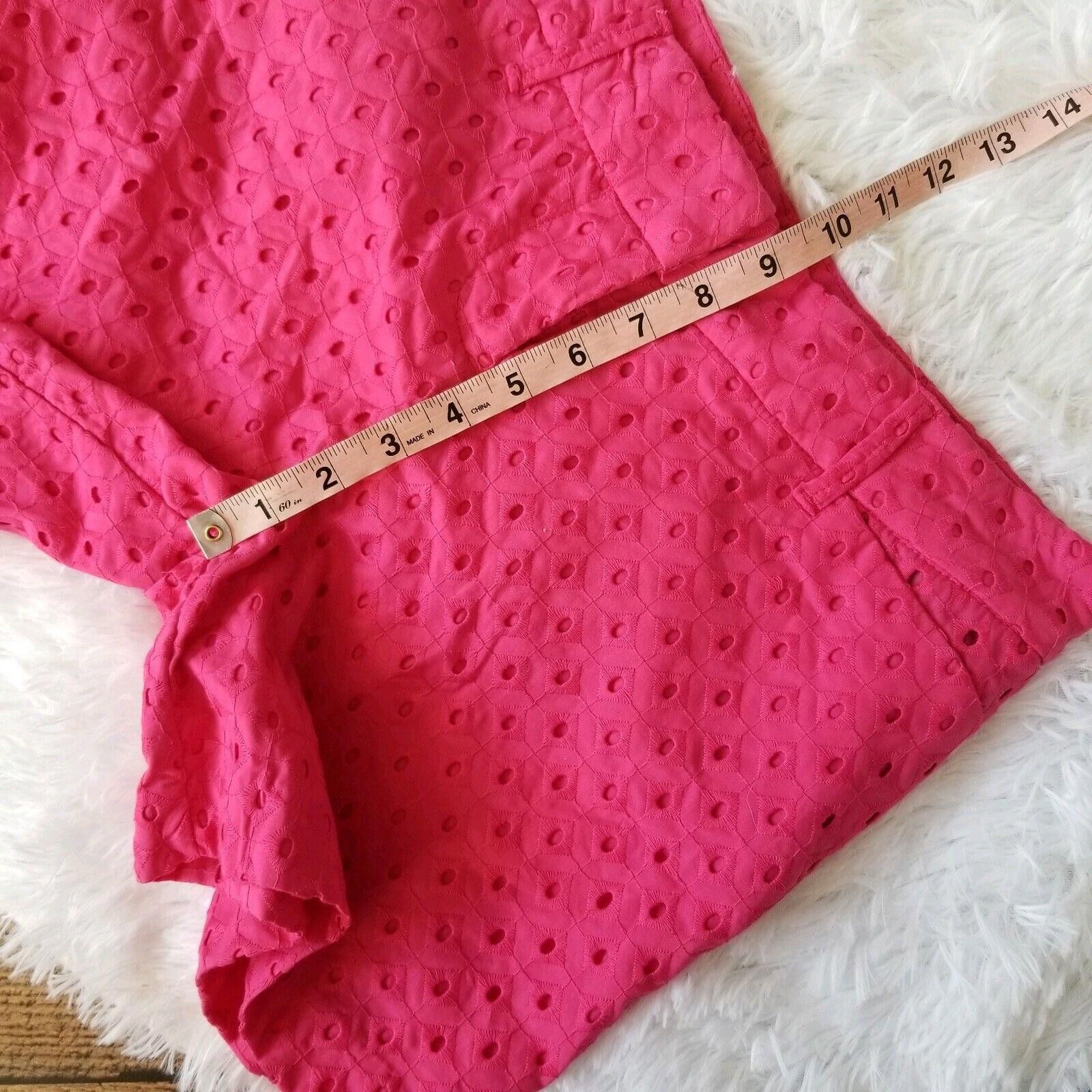 Designer The Limited Shorts 6 Pink Lace Cut Outs Flat Front Size 28" / US 6 / IT 42 - 6 Thumbnail