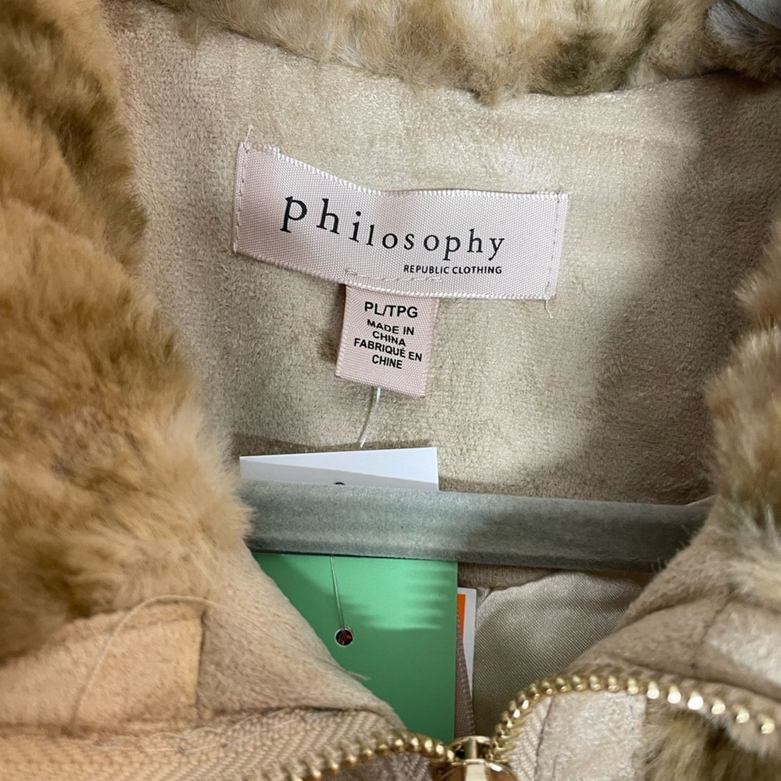 Philosophy di Lorenzo Serafini NWT Philosophy Faux Fur Vest in Beige Size L / US 10 / IT 46 - 2 Thumbnail