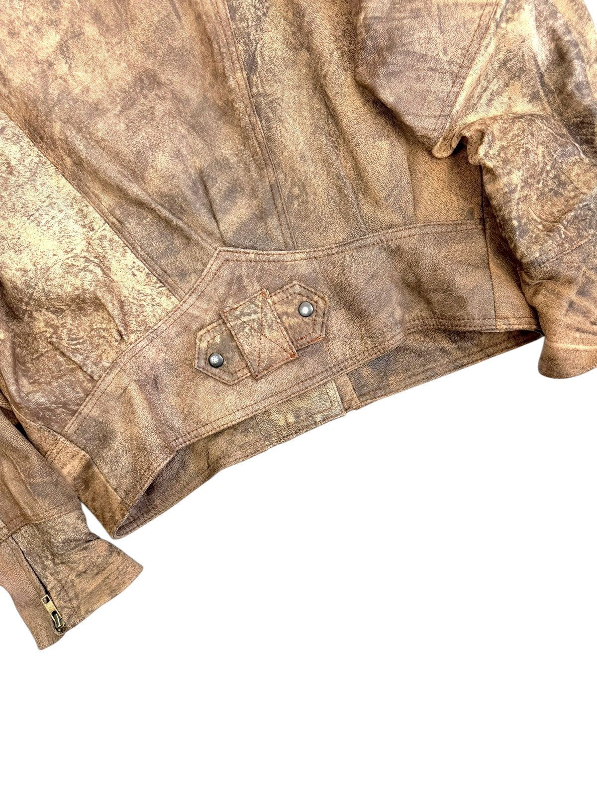 Genuine Leather Vintage Faded Biker Cropped Avantgarde Leather Jacket Size M / US 6-8 / IT 42-44 - 6 Thumbnail