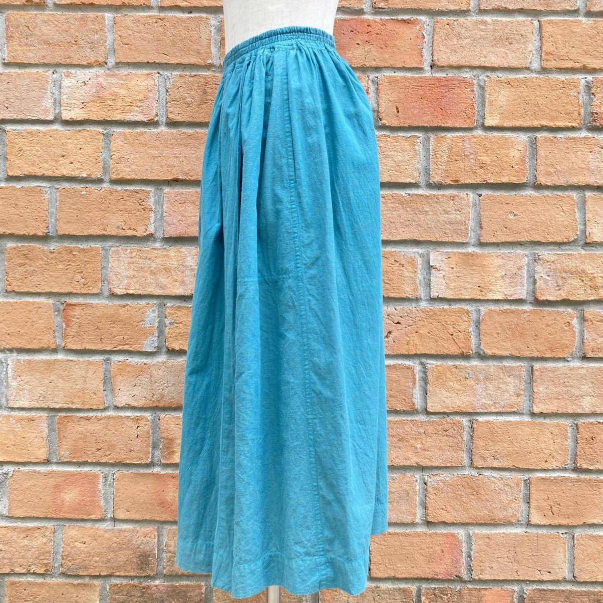 Issey Miyake Plantation Teal Cotton Midi Skirt Size 25" / US 0 / IT 36 - 19 Thumbnail