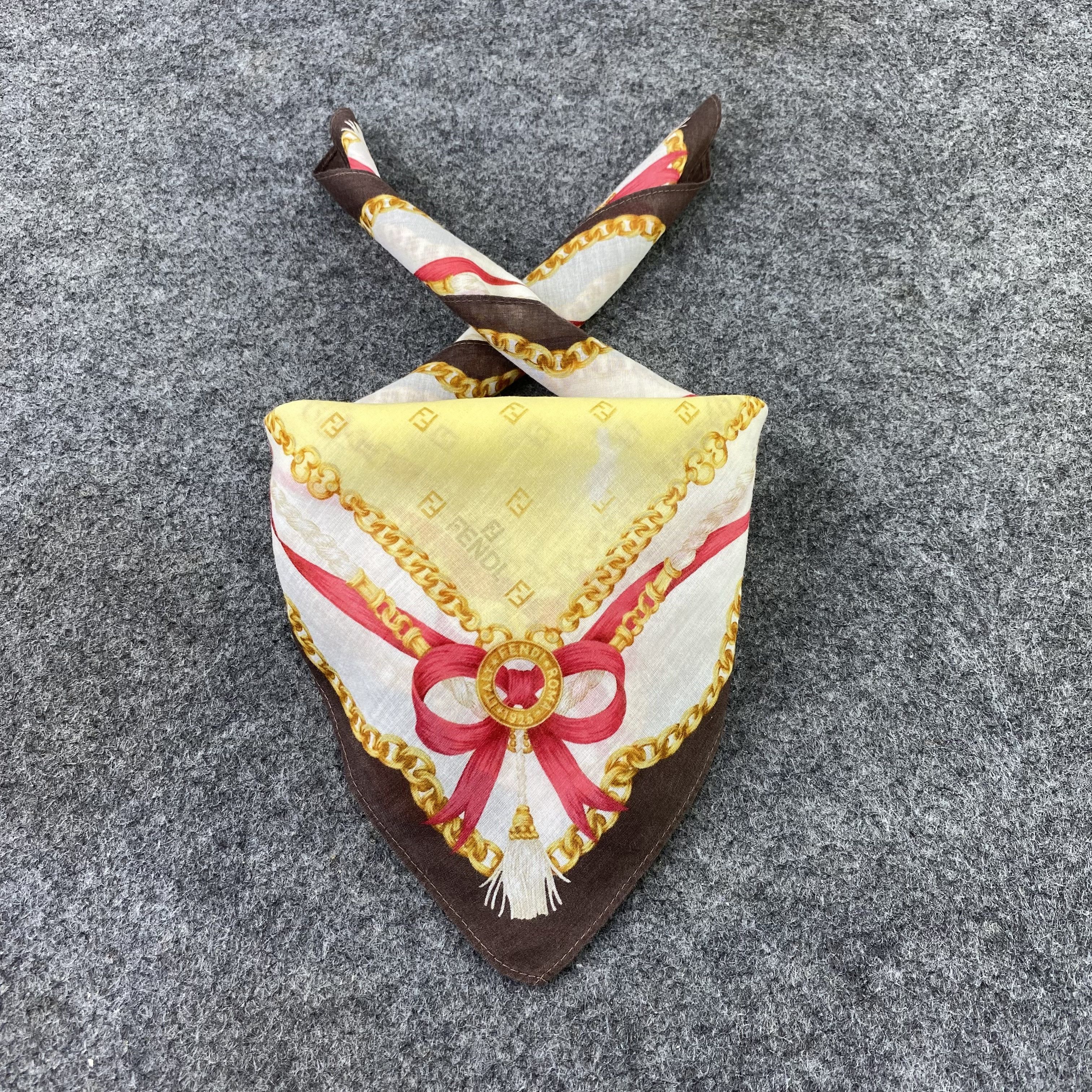 Designer Vintage Fendi Monogram Handkerchief/Bandana/Neckerchief-B753 Size ONE SIZE - 2 Thumbnail