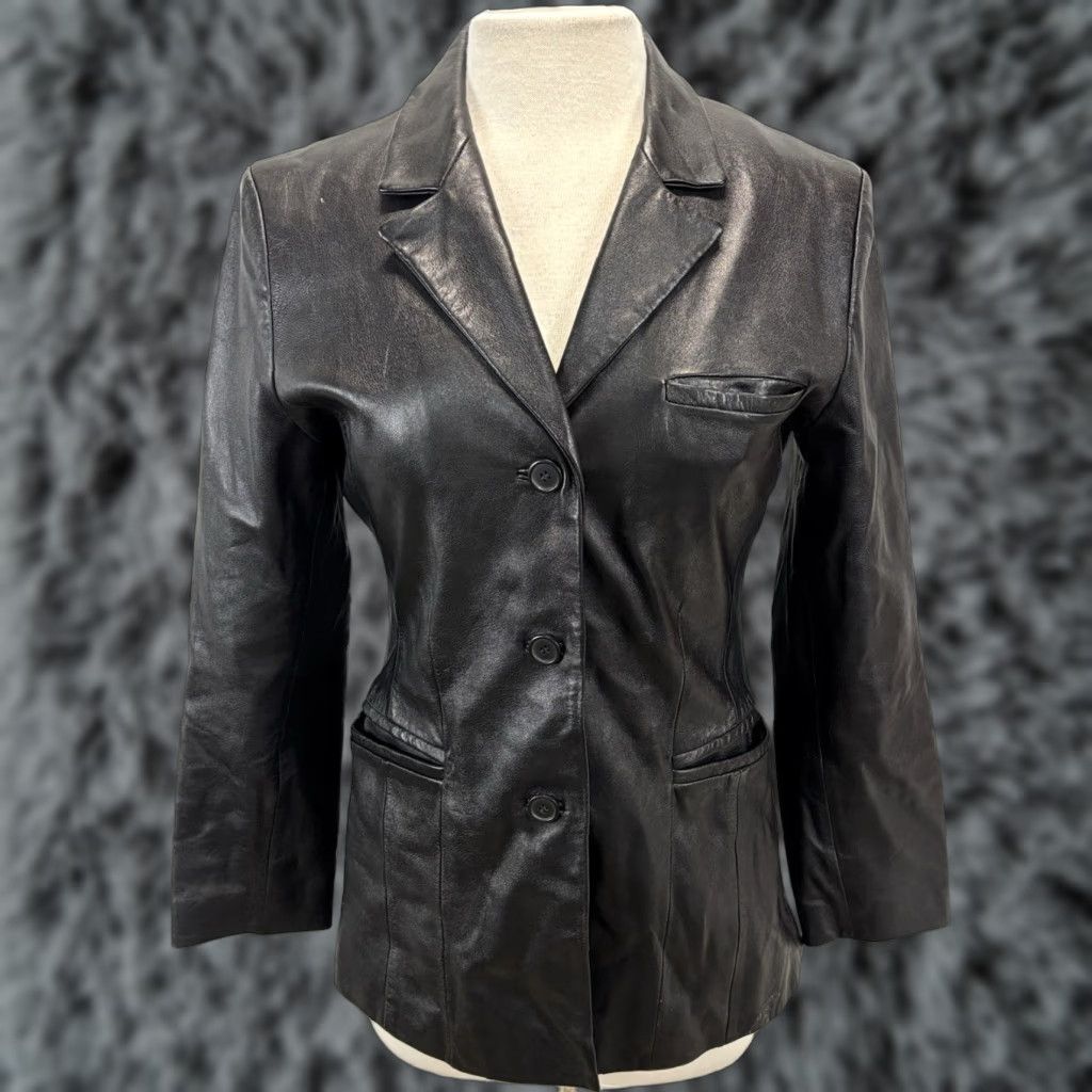 Wilson VINTAGE Wilson Leather Jacket Womens Black Small Y2K Goth Grunge Studio Pelle X Leather Size S / US 4 / IT 40 - 1 Thumbnail