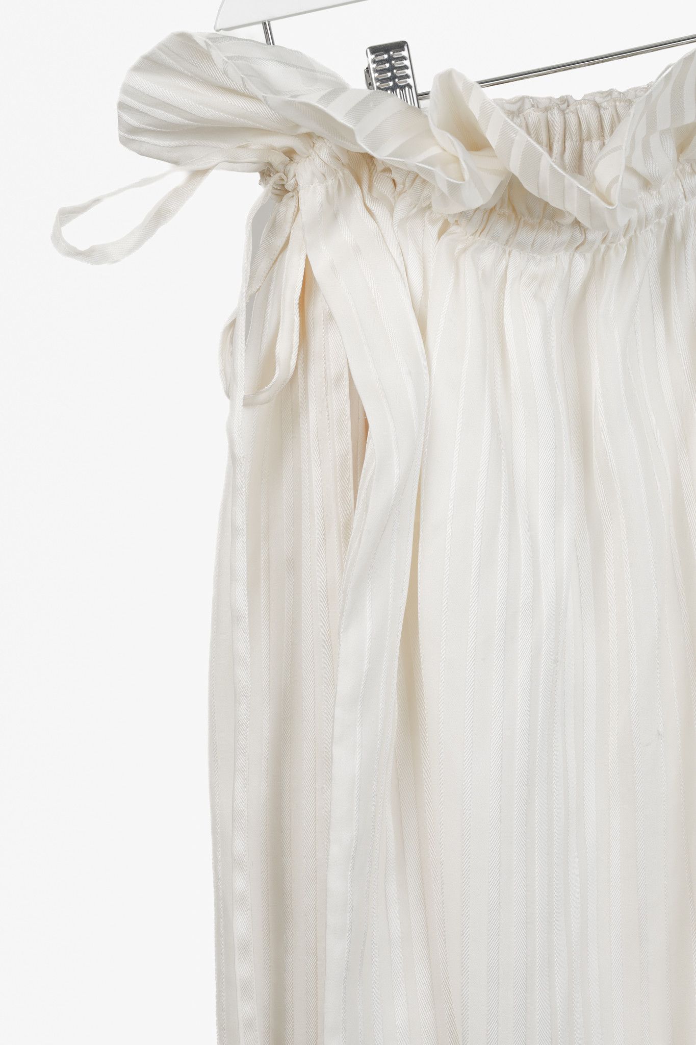 Stella McCartney Stella McCartney Ivory Stripes Ruffle Hip Silk Skirt Size 22" - 5 Thumbnail