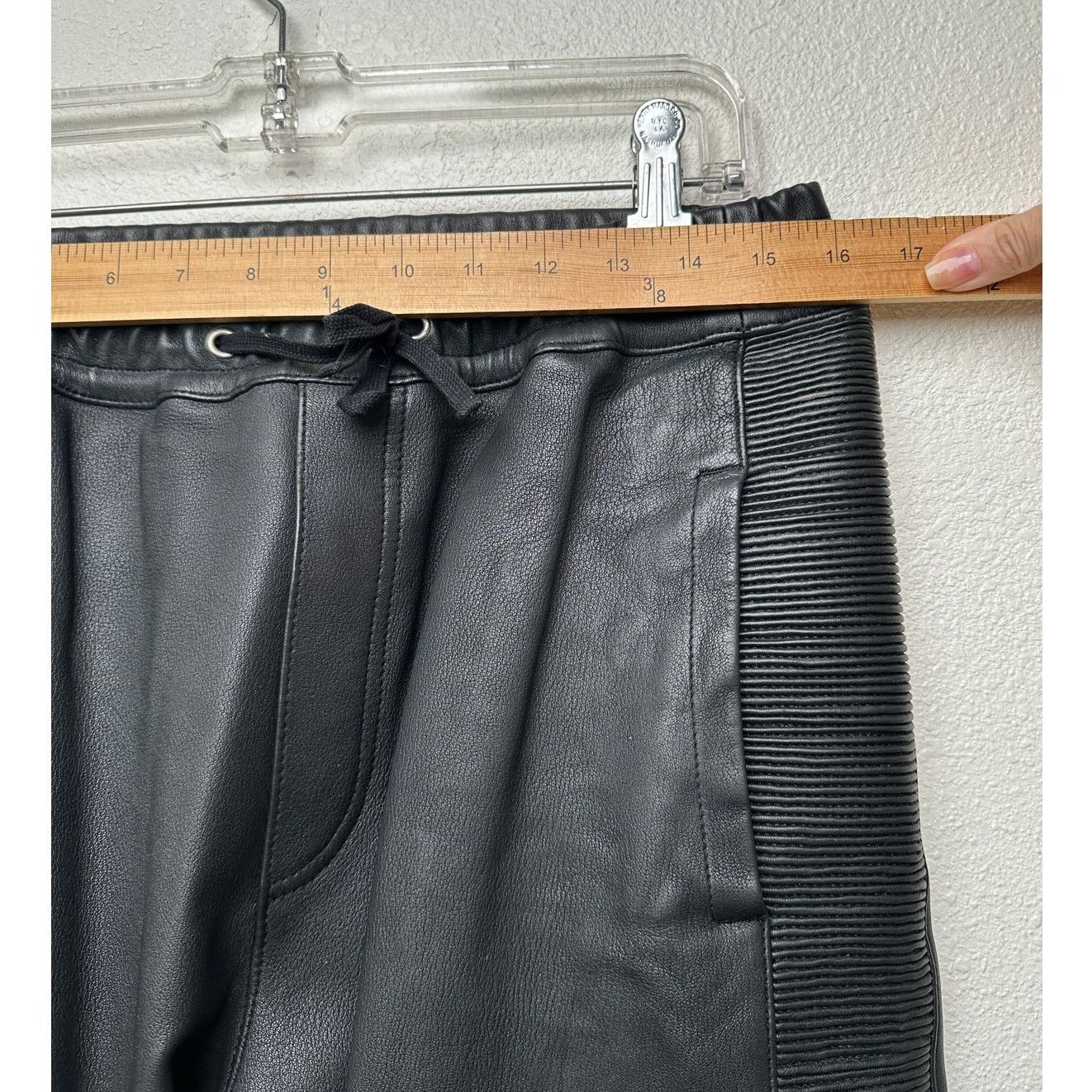 Balmain Balmain Lambskin Moto Pants Black Men’s US L Drawstring Size US 31 - 13 Thumbnail
