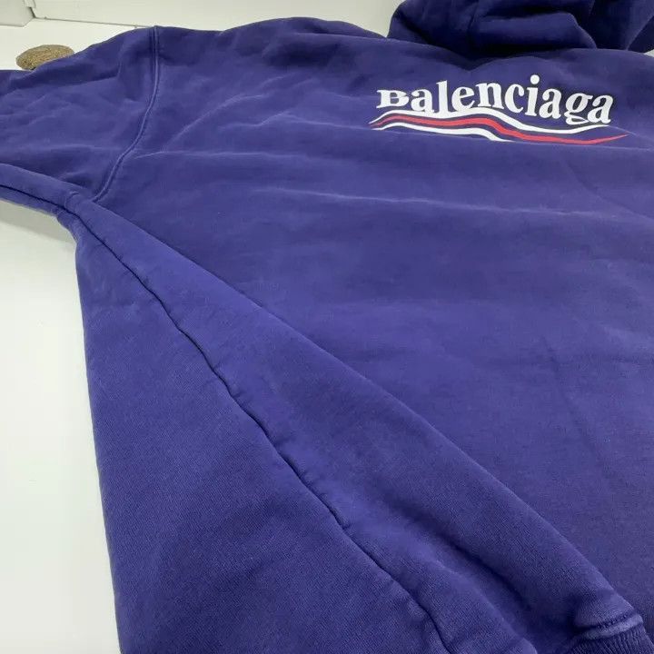 Balenciaga Balenciaga Balenciaga Blue Logo Print Hoodie -2507 Size US S / EU 44-46 / 1 - 3 Thumbnail