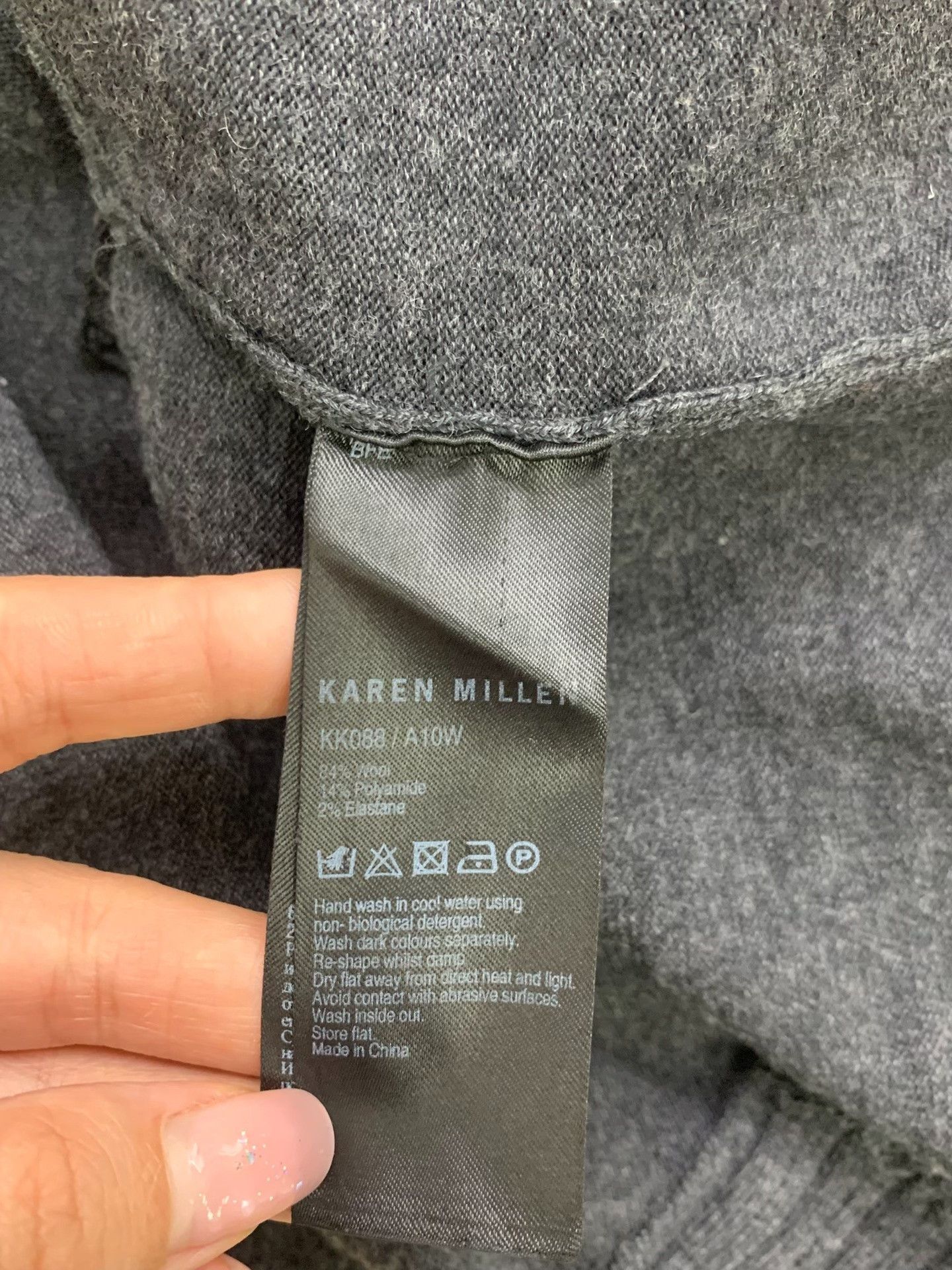Karen Millen Gray Irregular Knit Dress, Women's — image 5 of 6