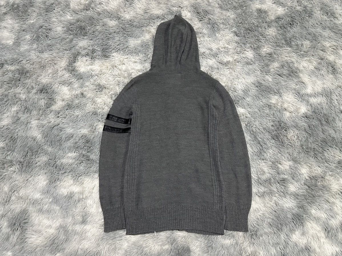 Katharine Hamnett London 🔥Y2K Vintage Katharine Hamnett Wool Knit Hoodie Leather Edge Size US M / EU 48-50 / 2 - 10 Thumbnail